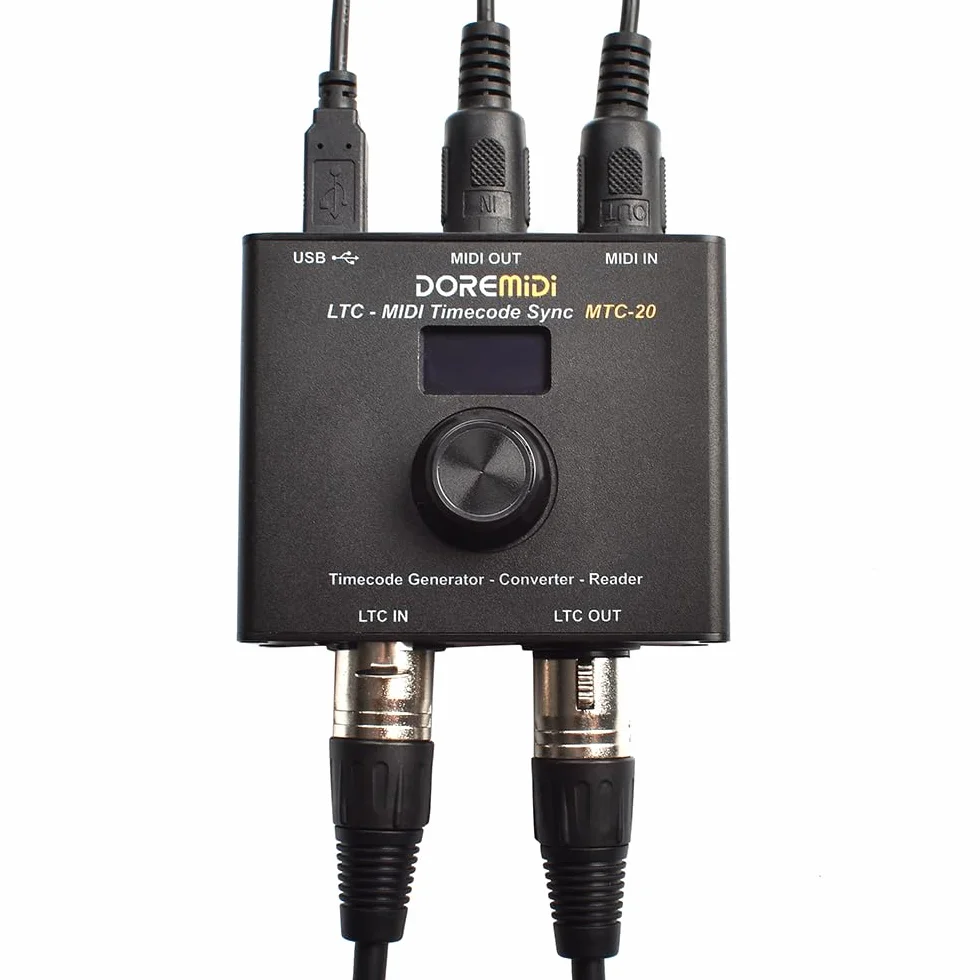 timecode Sync (MTC-20) Gerät zur Synchronisierung von MIDI und SMPTE LTC