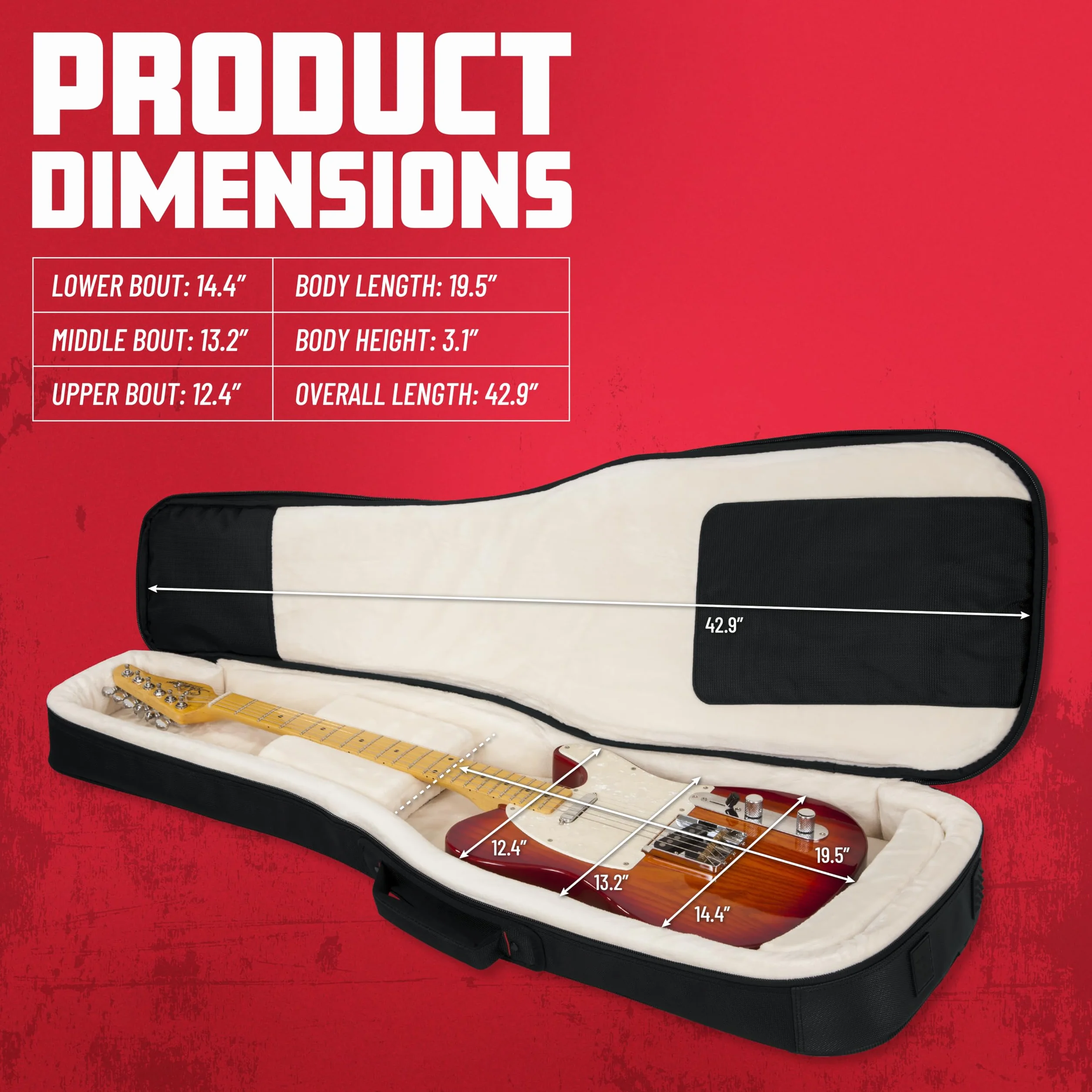 Gator Cases Pro-Go Ultimate E-Gitarren-Gigbag; passend für Standard E-Gitarren, schwarz (G-PG Electric)