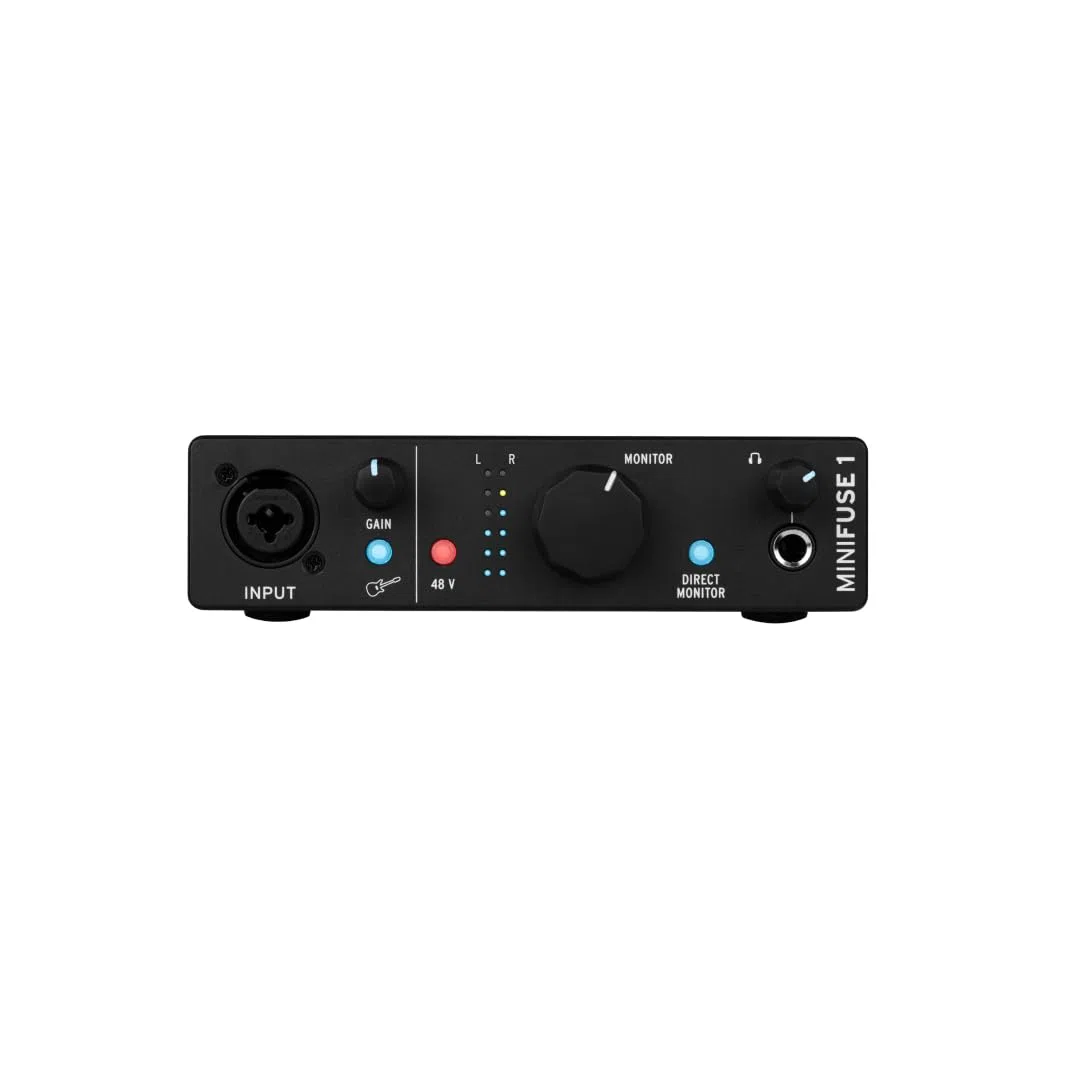Arturia - MiniFuse 1 - Kompaktes USB-Audio-Interface mit Kreativer Software für Hochwertige Aufnahmen, Produktion, Podcasting, Gitarre - Schwarz
