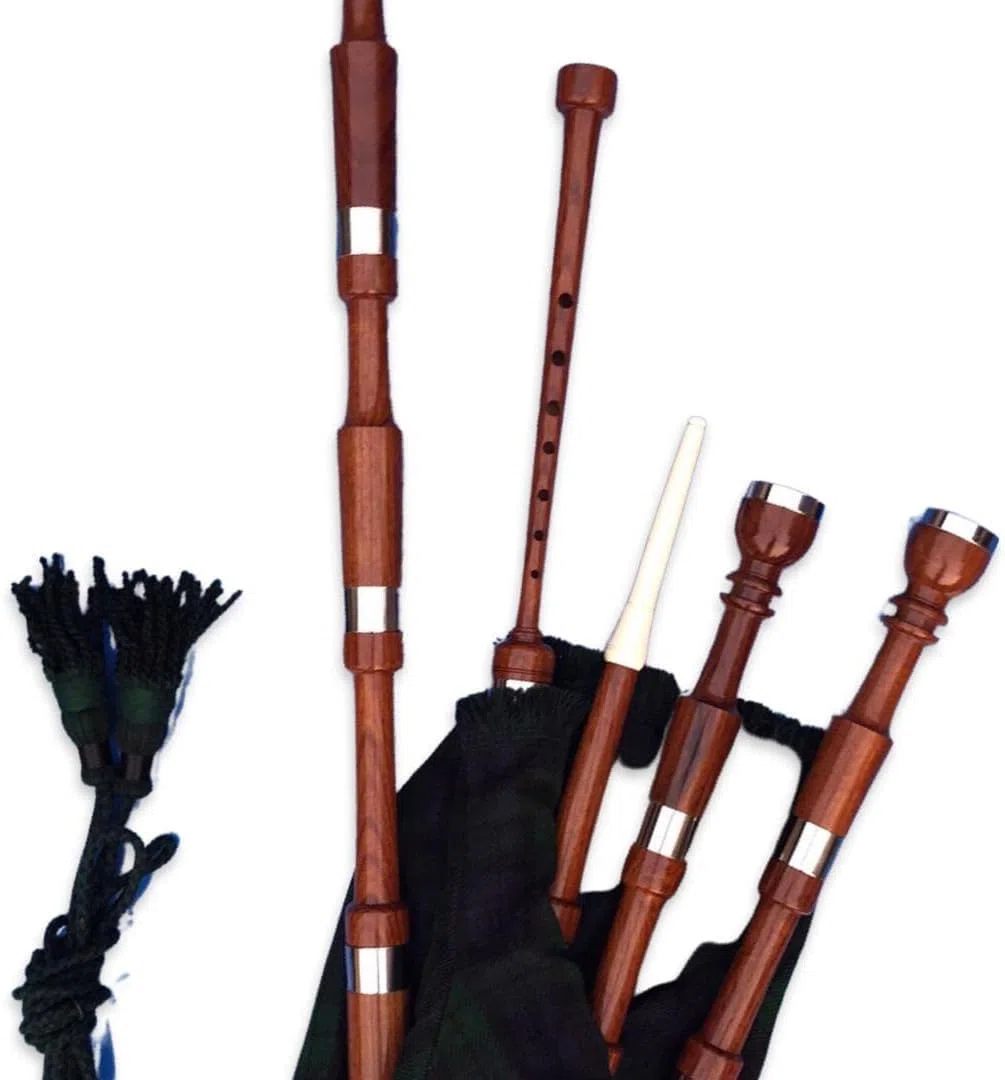 McWilliams Dudelsack, traditioneller schottischer Hochland-Dudelsack für Anfänger und Erwachsene, mit komplettem Zubehör (Brown P BlackWatch)