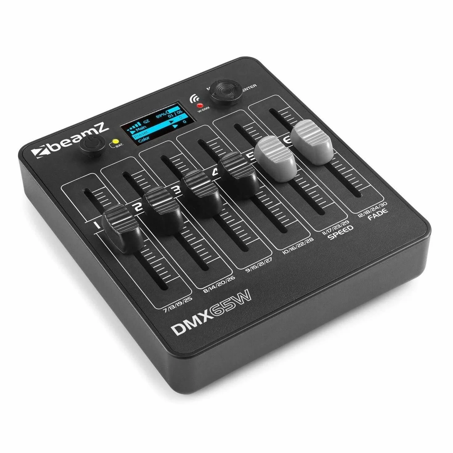 BeamZ DMX65W - Akkubetriebener 30-Kanal Funk DMX Controller - Wireless DMX Konsole - Lichtmischpult drahtlos
