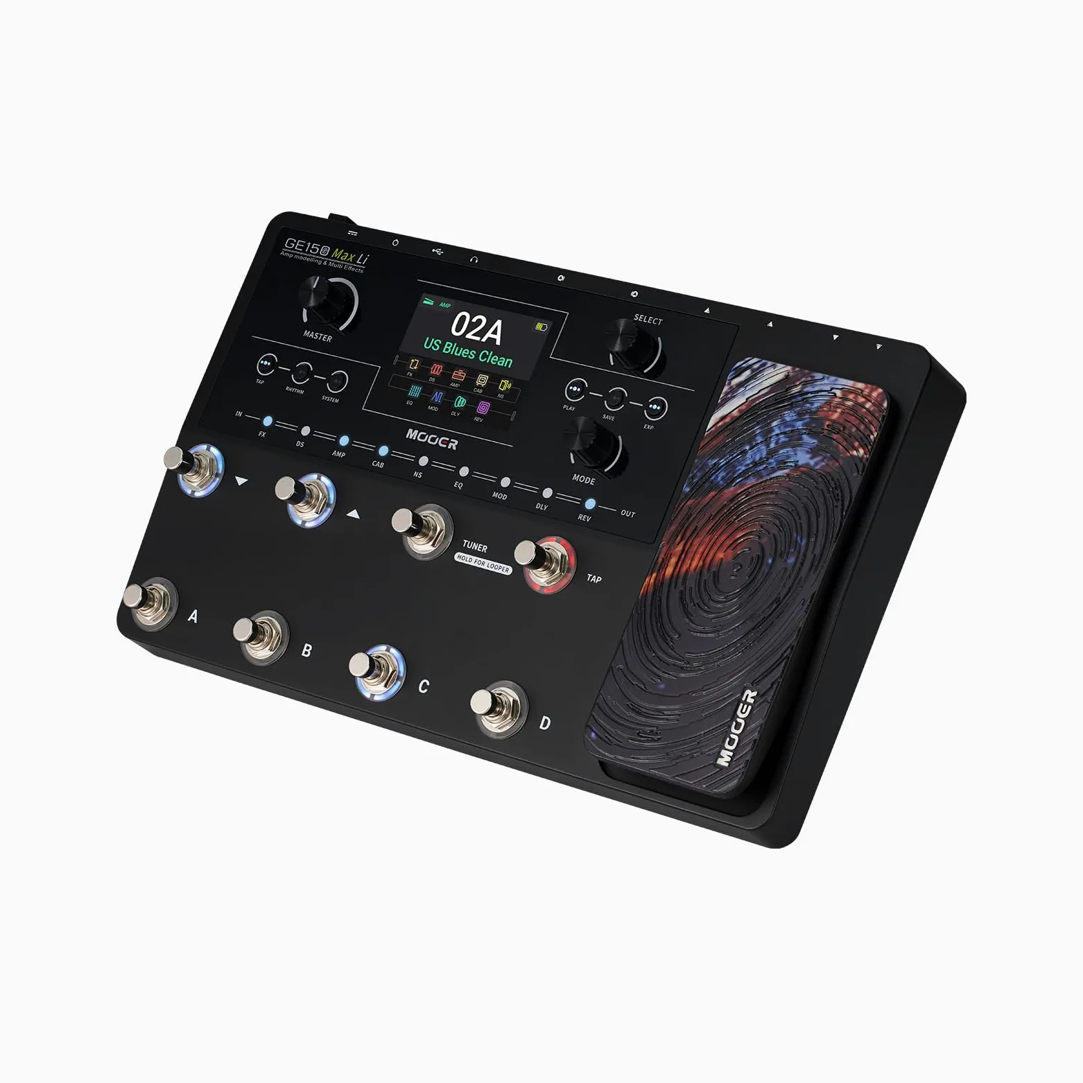 Mooer GE150 Max LI Multi Effects Pedal, w. Battery