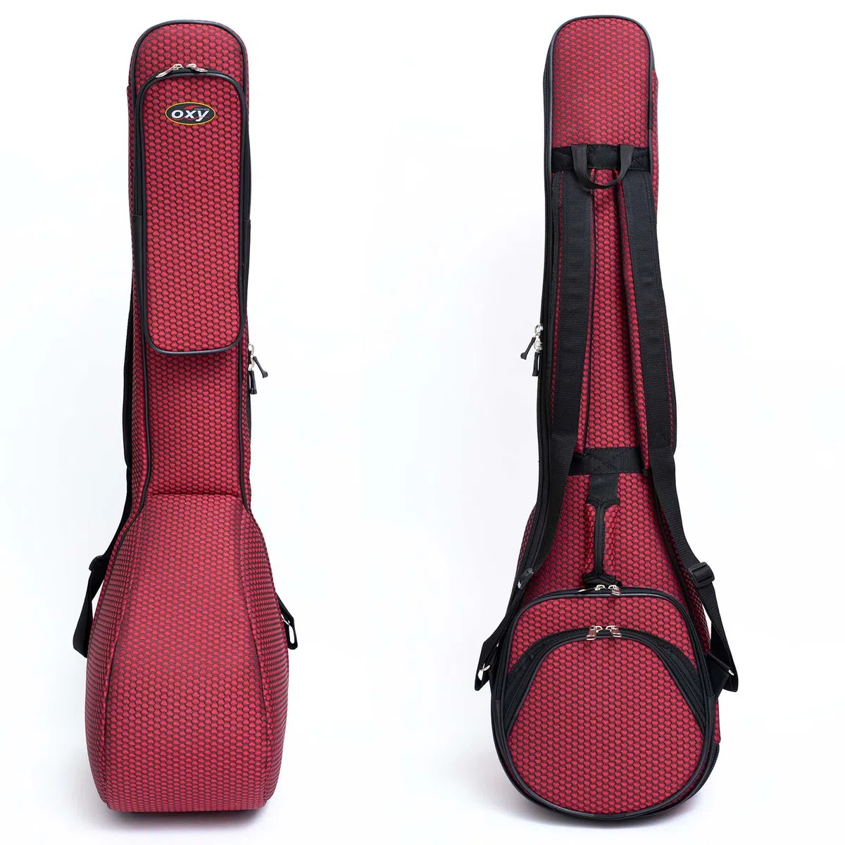 Saz Baglama-Tasche OXY gepolsterte Gigbag, sichere und starre Hülle, starker Reißverschluss, Rot