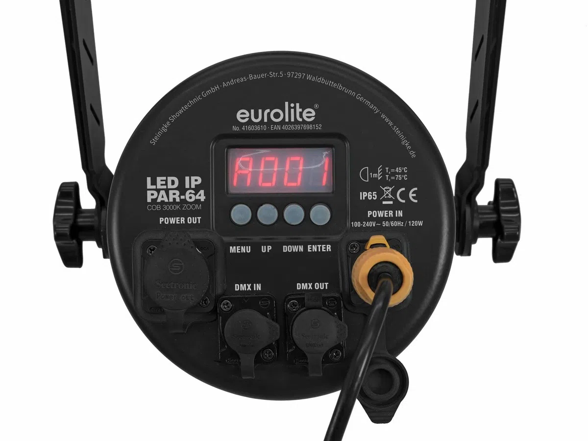 EUROLITE LED IP PAR-64 COB 3000K 100W Zoom bk