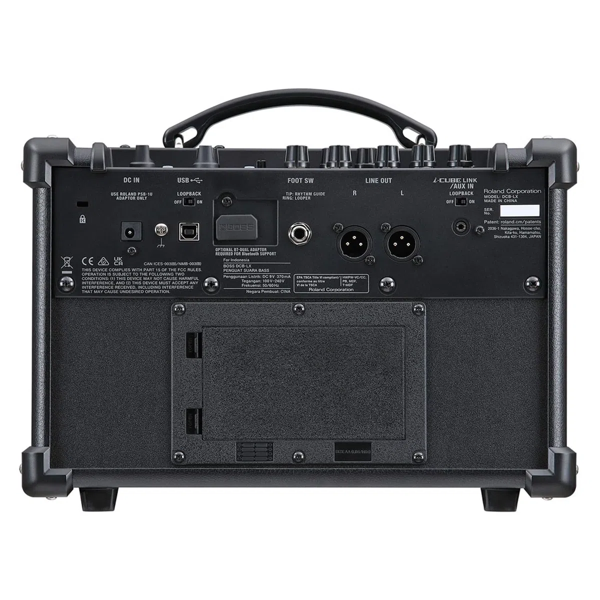 Boss Dual Cube Bass LX Bass-Verstärker mit BT-Dual Bluetooth Adapter und keepdrum Kabel
