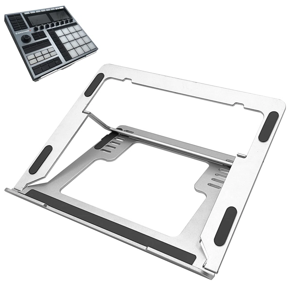 Faltbarer Ständer für Drum Controller, kompatibel mit NI Maschine MK3, Ableton Push3, Akai MPC One+, MPC Sample, MPC Live 3, Behringer Mixer, verstellbarer Aluminium-Klappständer für Heimstudio