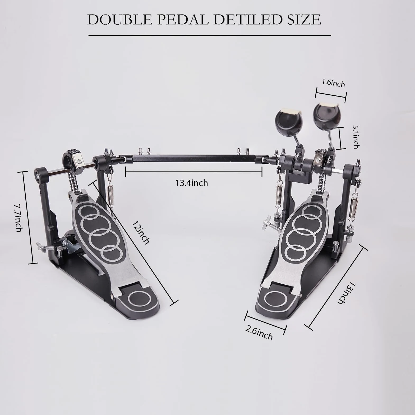 Fußmaschinen，Double Bass Kick Drum Pedal mit Doppelkette，Doppel Pedal (V-YQ09)