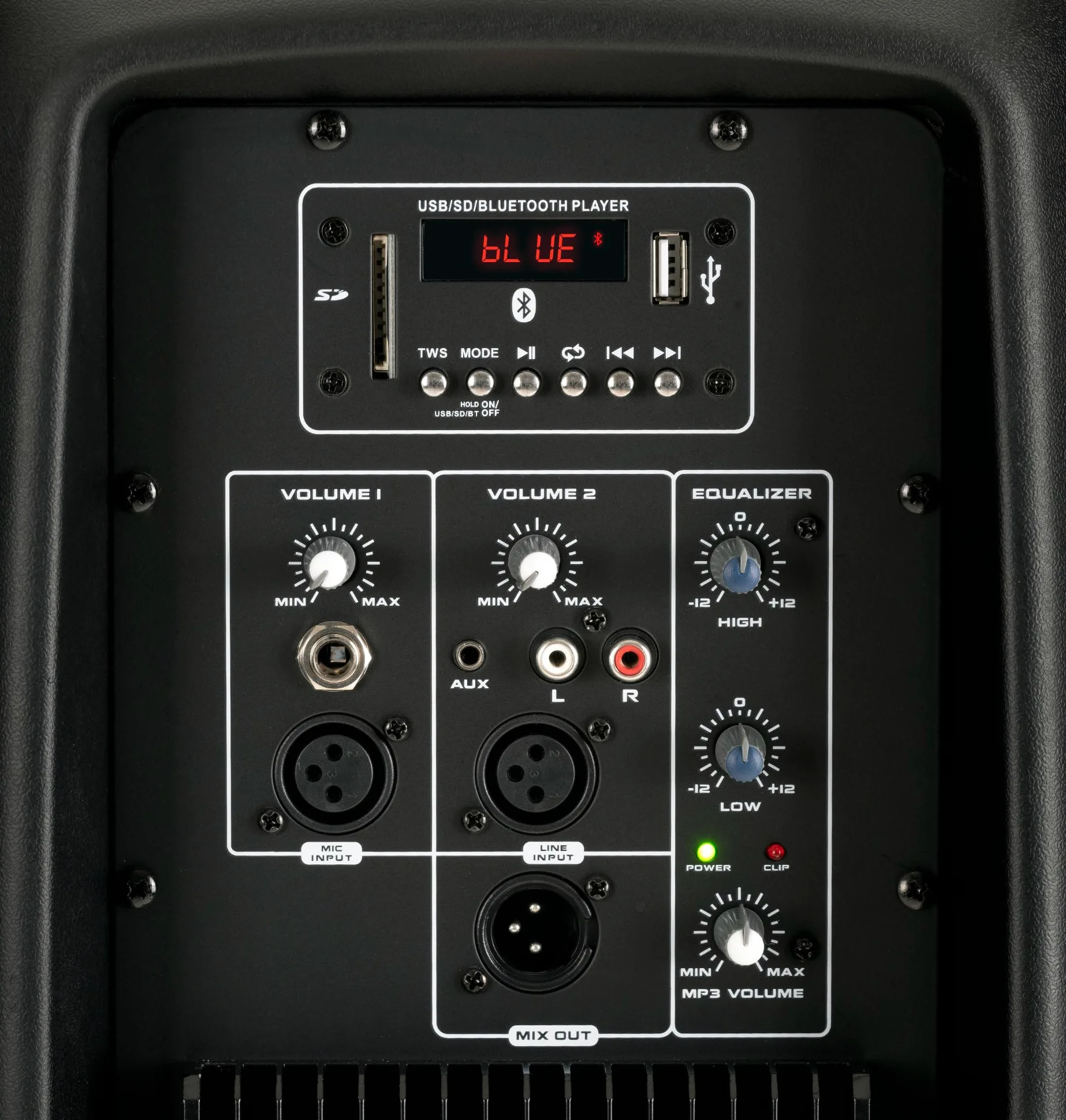 Pronomic PH12A Bühnen- und Konzertlautsprecher Paar, Aktiv PA-Lautsprecher, Mobile PA-Box inkl. XLR-Kabel, (USB/SD/Bluetooth MP3-Player, 150 W RMS / 300 W Peak, 12" Woofer, 34mm Hochtontreiber) Set
