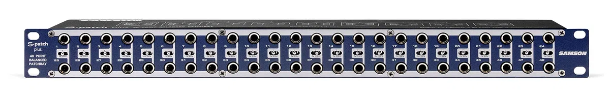 SAMSON S-PATCH Plus Patchbay 48-fach Klinke & K3 BVV 0030 SET Patchkabel Set 6, 3 mm Klinke stereo auf 6, 3 mm Klinke stereo 0, 3 m