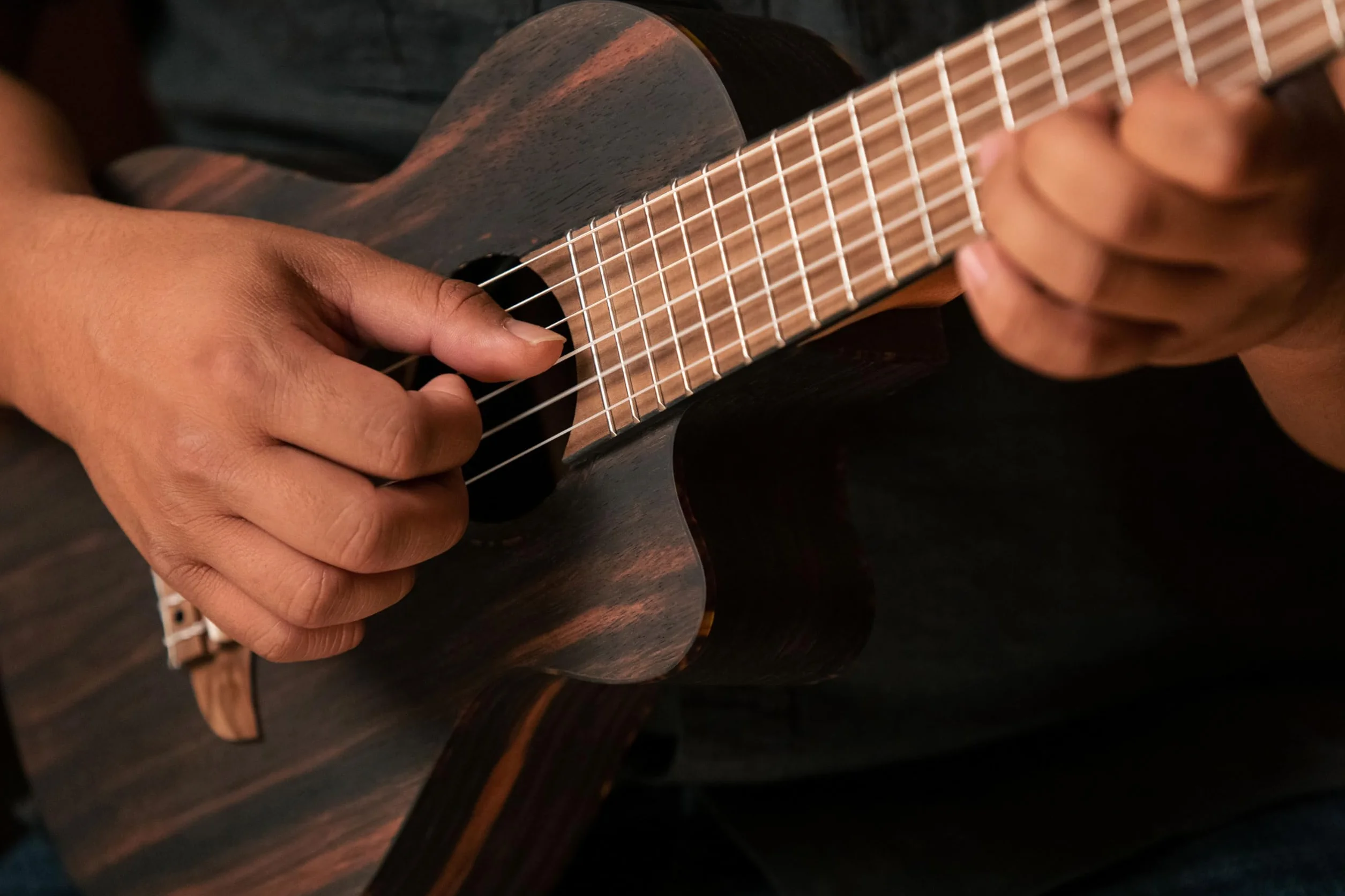 Ortega Guitars Reise Gitarre Elektro-Akustisch – Mini Travel Series – Ebenholz, Natur (RGL5EB-CE)