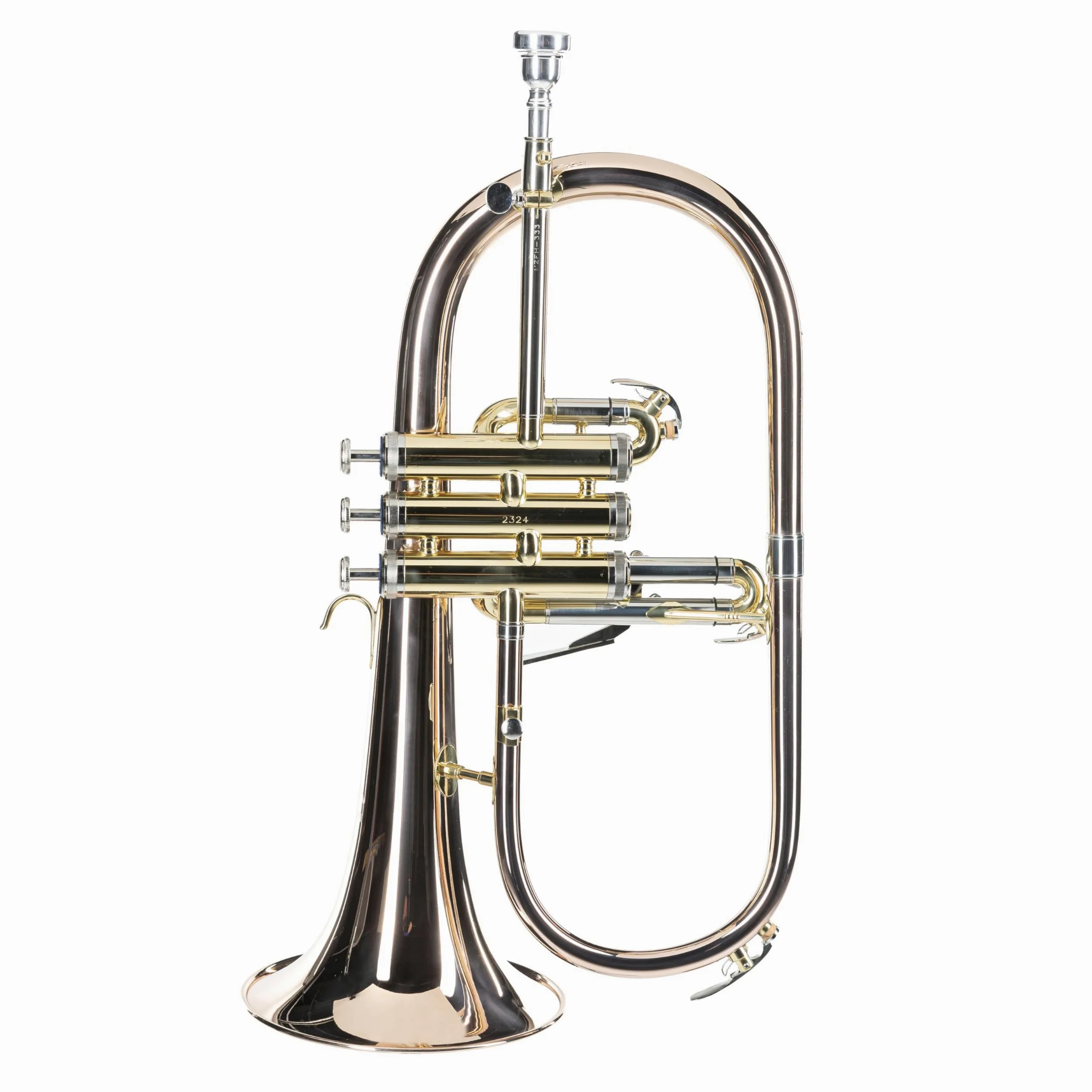 Monzani MZFH-333 Bb-Flügelhorn, Perinetventil, Kupferkorpus, Schallbecher, Monel Ventile, Neusilber Mundrohr, inklusive Mundstück und Koffer, Trigger-Funktion, 1.2kg