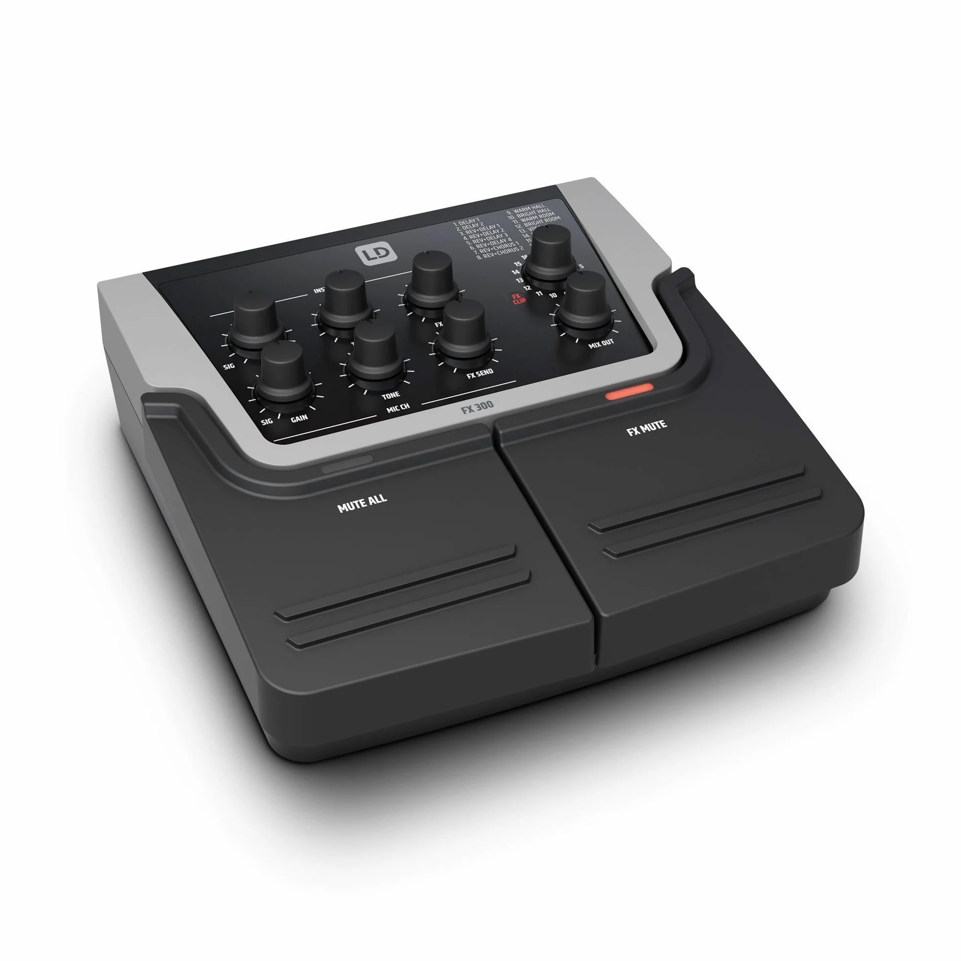 LD Systems FX 300-2-Kanal-Pedal mit 16 digitalen Effekten, schwarz