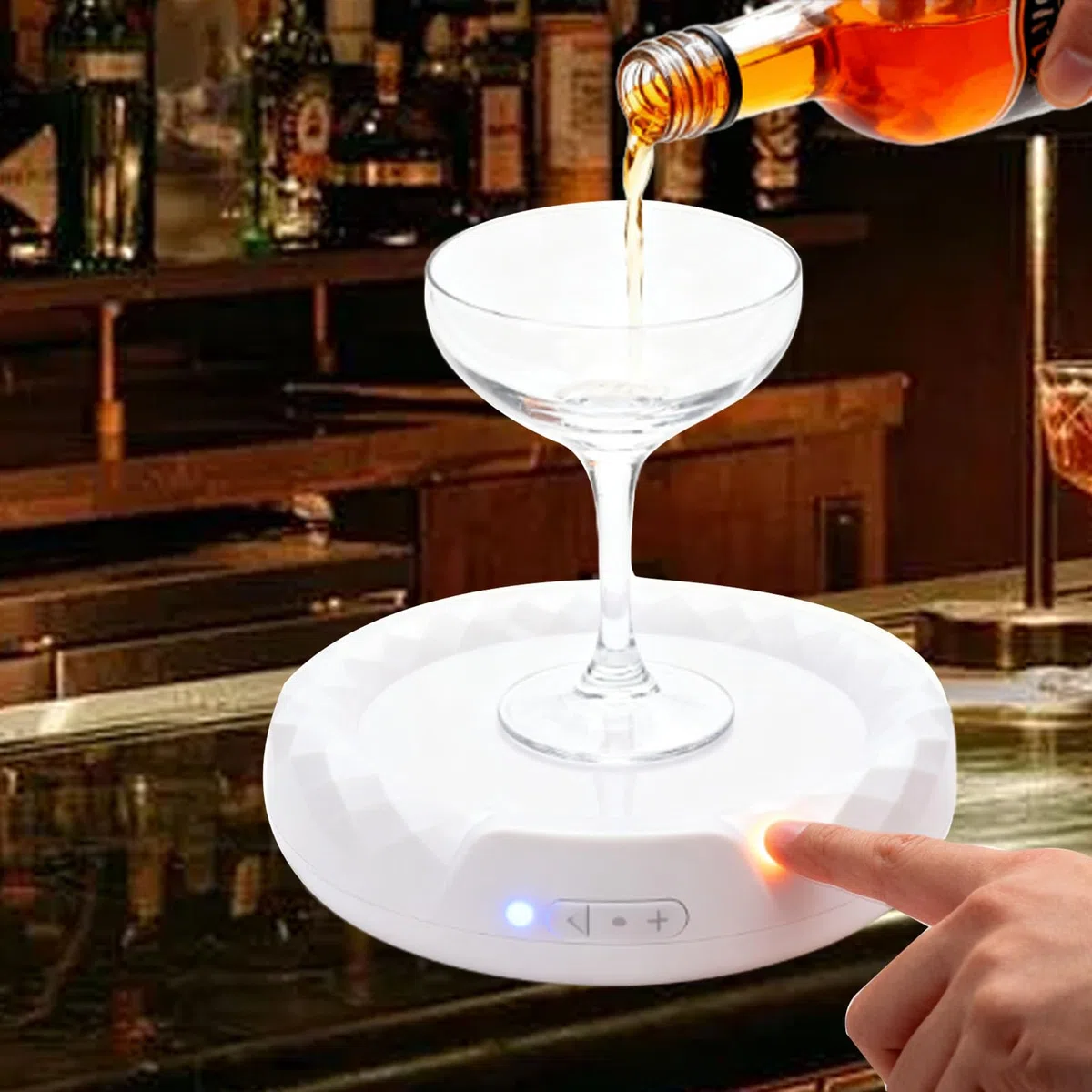 Srliya Ultraschall-Vibrations-Bierschäumer, Rutschfest, Tragbar, Bier-Bubbler-Maschine mit 1800-mAh-Akku für Familientreffen, Bar, Weiß