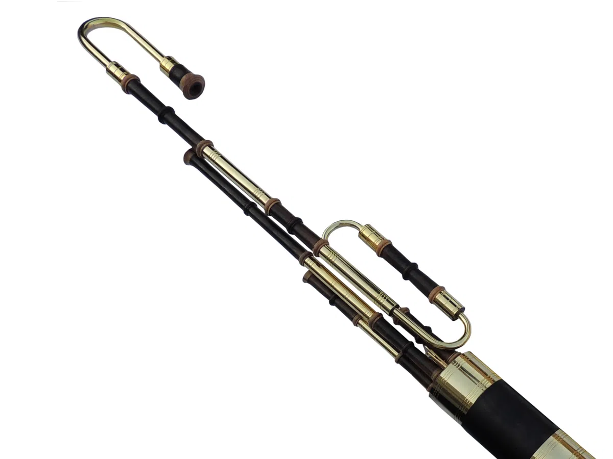 Irish Uilleann Pfeifen Halbes Set mit 4 Schlüsselchanter in D, vergoldete Schlüssel und Halterungen, Schüler-Dudelsack für Anfänger, Starter-Set Irland-Dudelsack mit komplettem Zubehör
