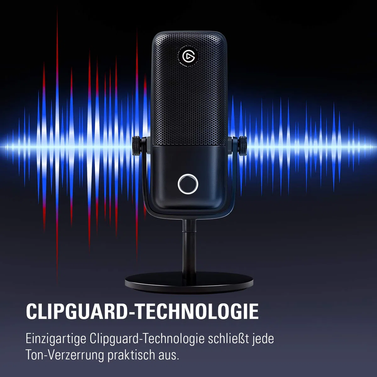 Elgato Wave:1 - Professionelles USB-Kondensatormikrofon für Streaming, Gaming, Homeoffice, gratis Mixing-Software, Soundeffekt-Plugins, Anti-Verzerrung, Plug & Play, Mac/PC, kompatibel mit Stream Deck