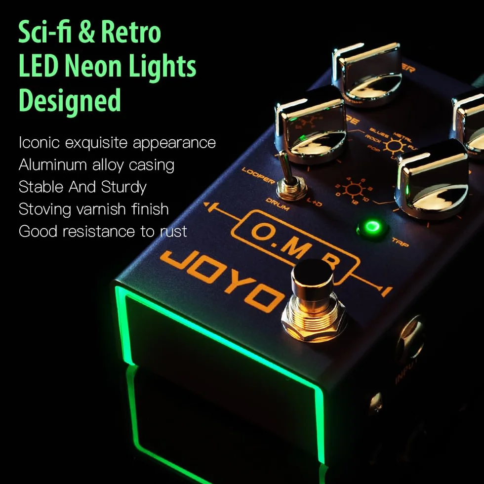 JOYO Looper und Drum Machine Pedal für Cycle Recording und Drums für E-Gitarre (O.M.B R-06)