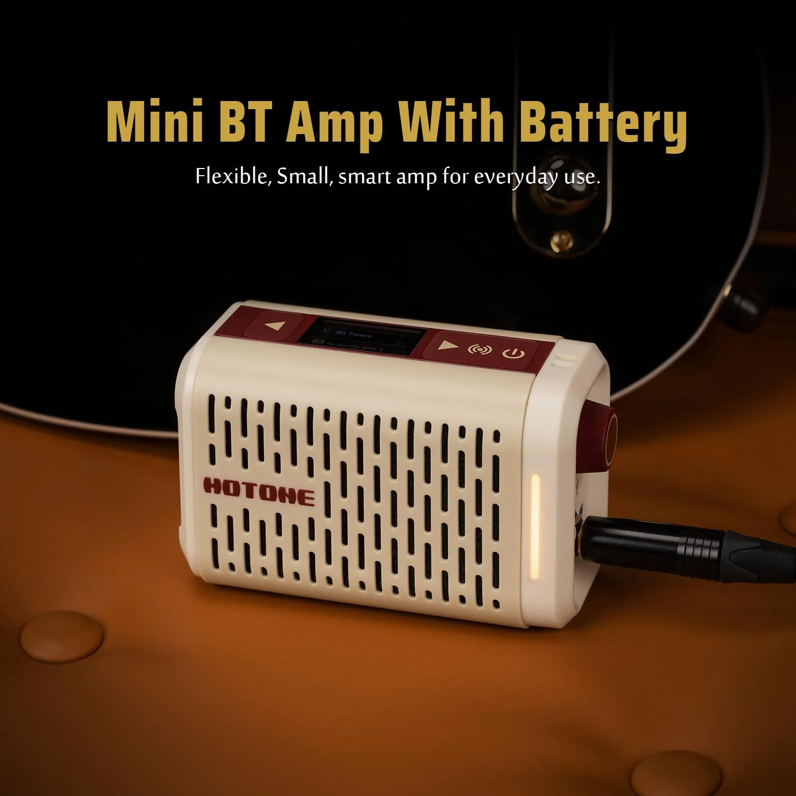 HOTONE Mini Verstärker mit Modeling-Funktion, multifunktionaler BT Gitarren Bass IR Lautsprecher mit Multi FX Mobile App Pulze Mini AP-5