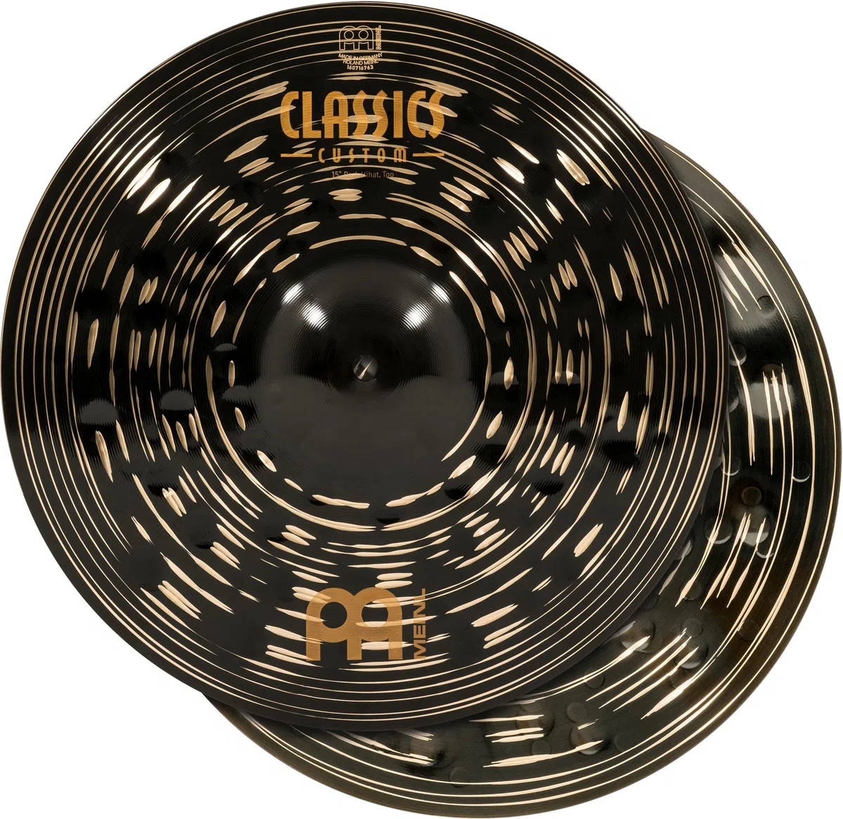Meinl Cymbals Classics Custom Dark Hihat — 15 Zoll (Video) Schlagzeug Becken Paar (38,10cm) B12 Bronze, Dunkles Finish (CC15DAH)