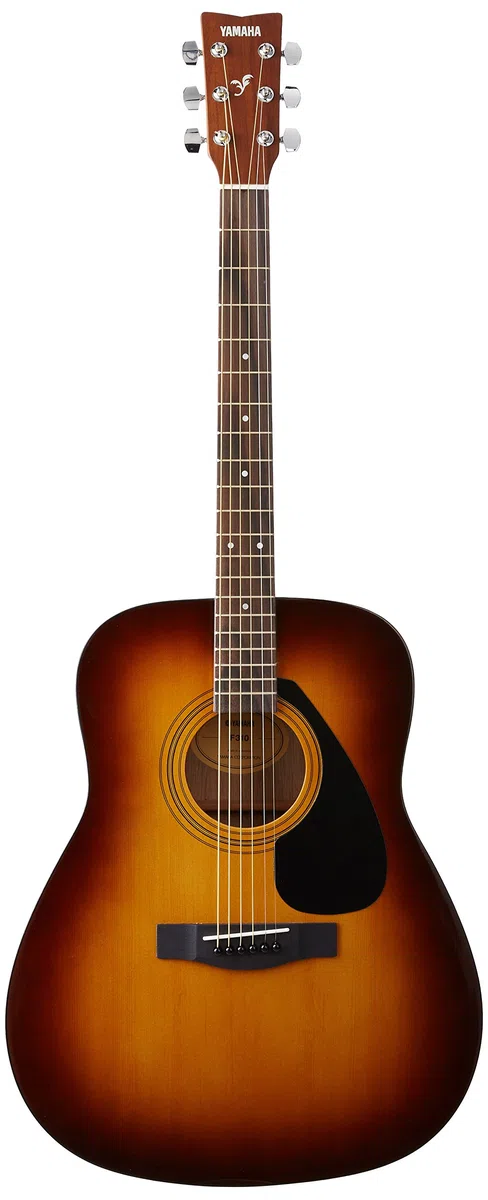 Yamaha F310 TBS Westerngitarre braun sunburst – Hochwertige Dreadnought-Akustikgitarre für Erwachsene & Jugendliche – 4/4 Gitarre aus Holz & RockJam Universeller tragbarer A-formiger Gitarrenständer