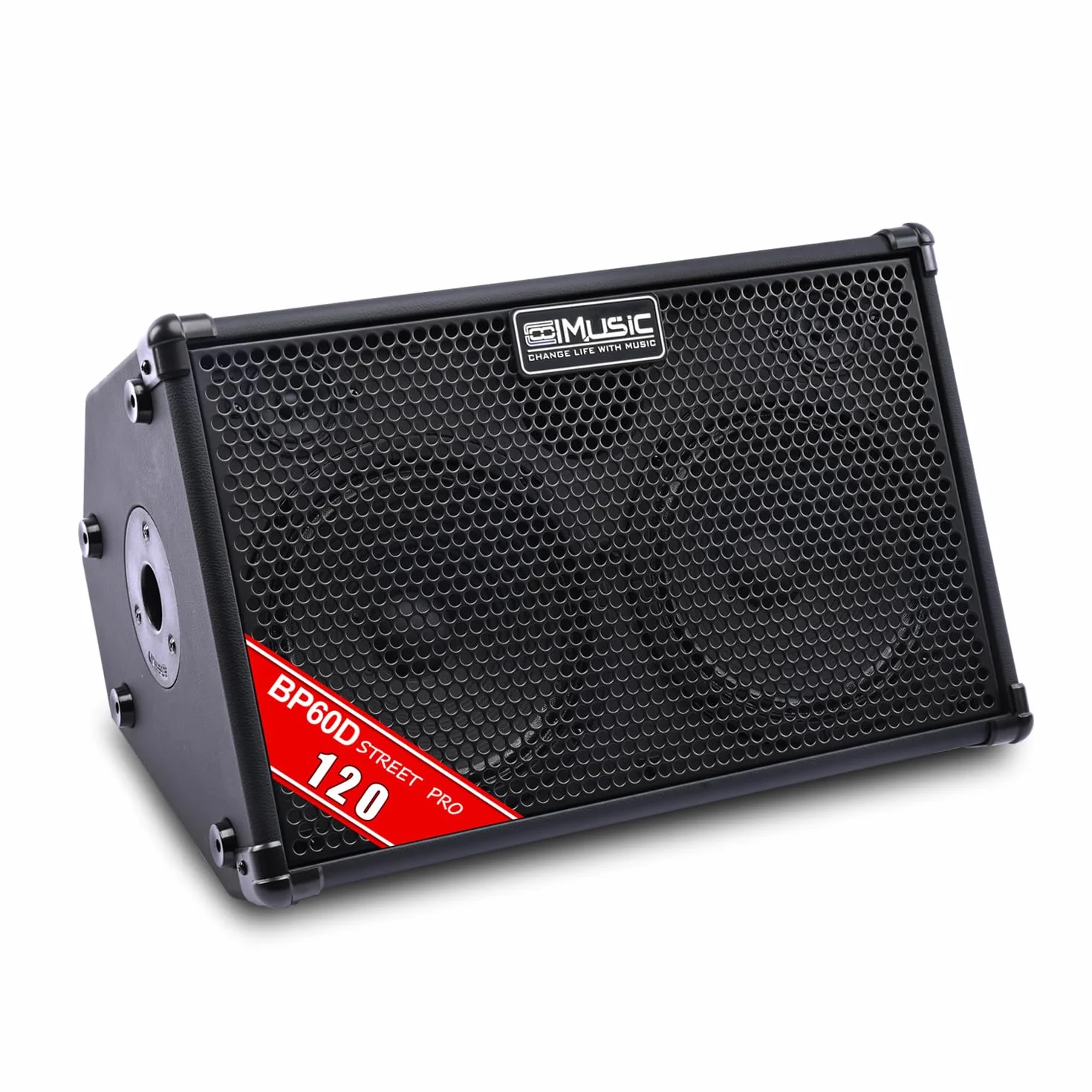 Coolmusic BP60D 60 W x 2 Lautsprecher batteriebetriebener Verstärker für Akustikgitarre, tragbarer Bluetooth-Lautsprecher mit Reverb Chorus Delay-Effekt, 7 Eingänge