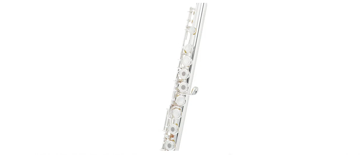 Querflöte Flöte offene Klappen (Ringklappen), echt versilbert VOLLSILBERKOPF (925 sterling silver), Tragetasche, Querflötenständer, Wartungsservice