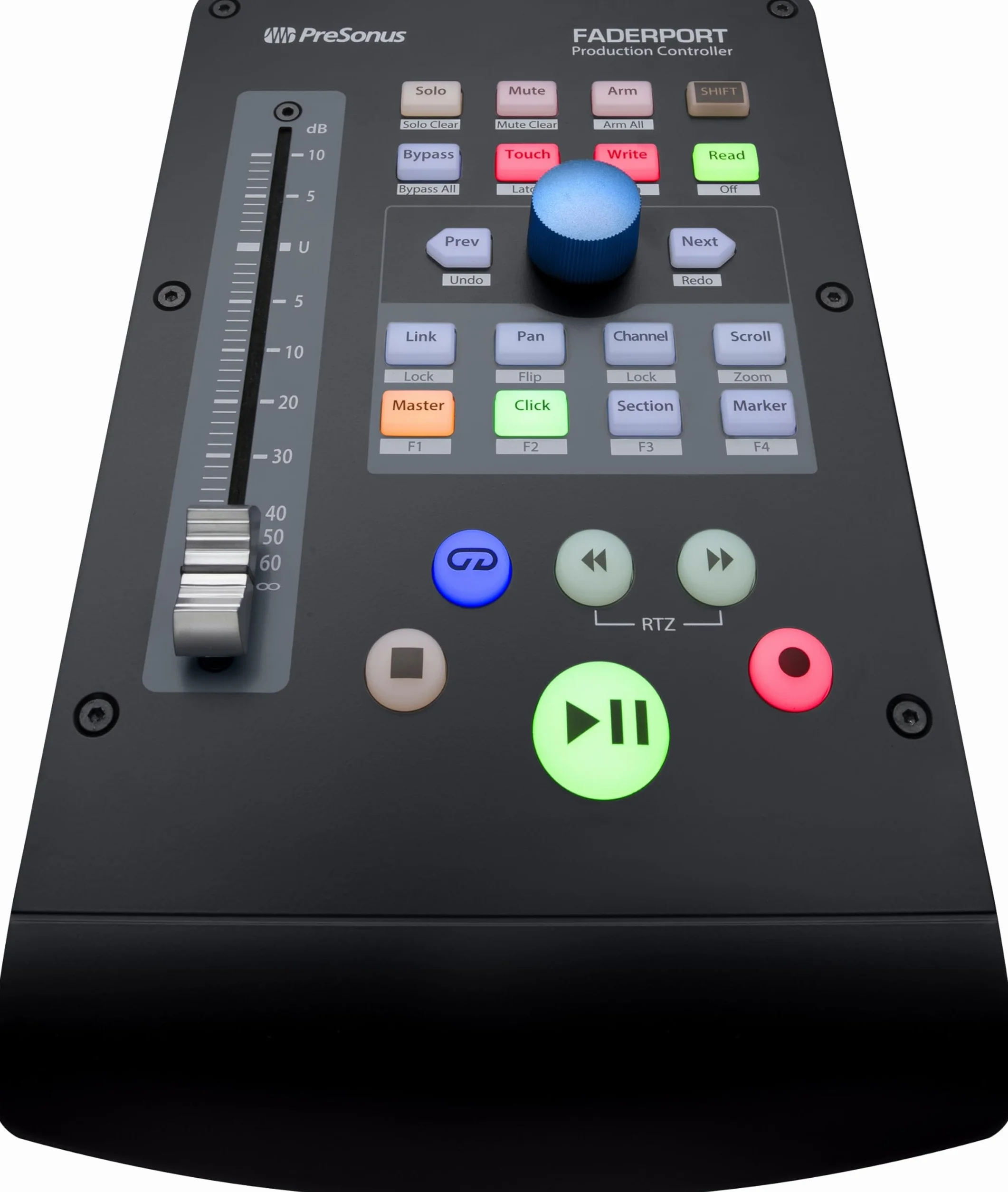 PreSonus FaderPort, DAW-Mixer-Controller für Musikproduktion mit Studio One Artist, Ableton Live Lite, Software-Bundle für Aufnahme, Streaming und Podcasting