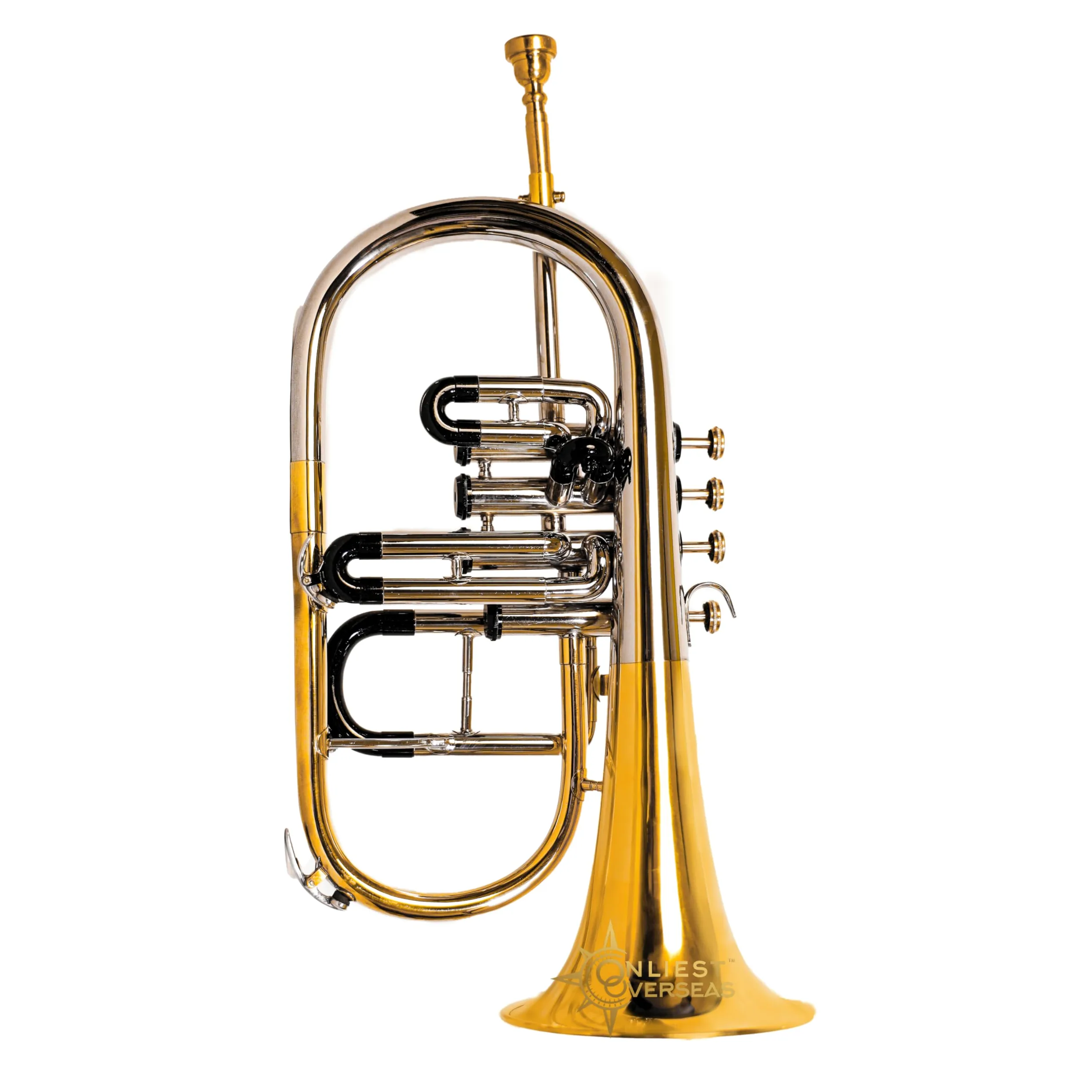 Flügelhorn 4 Ventile Messing Instrument mit Warmton Glatte Ventile für Musiker und Studenten