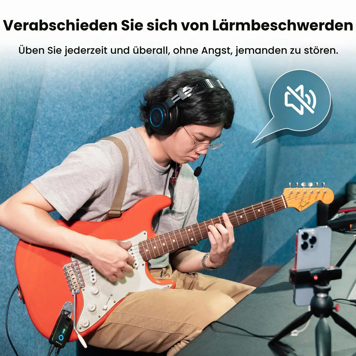 NUX MP-3 Mighty Plug Pro Gitarren-Kopfhörerverstärker mit Effekten und IR/Amp-Modellen
