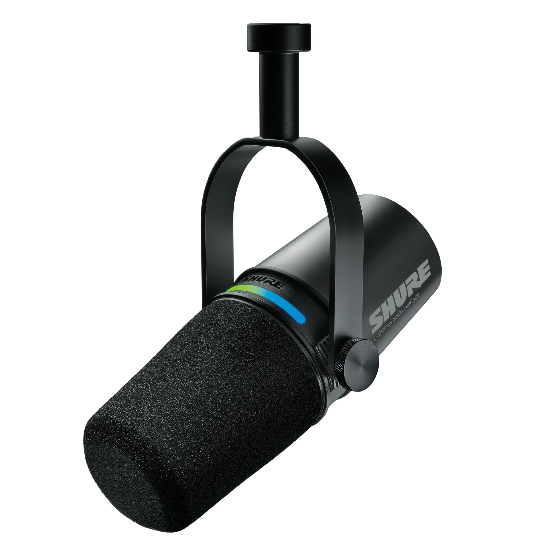 Shure MV7i Smart Podcast- und Mikronfon + integriertes Audio-Interface – Ausrüstungsbündel mit 2 Kanälen für Dual-XLR-Mikrofone oder Mikrofon + XLR-Instrumente - Direkte USB-C-Verbindung zu PC/Telefon