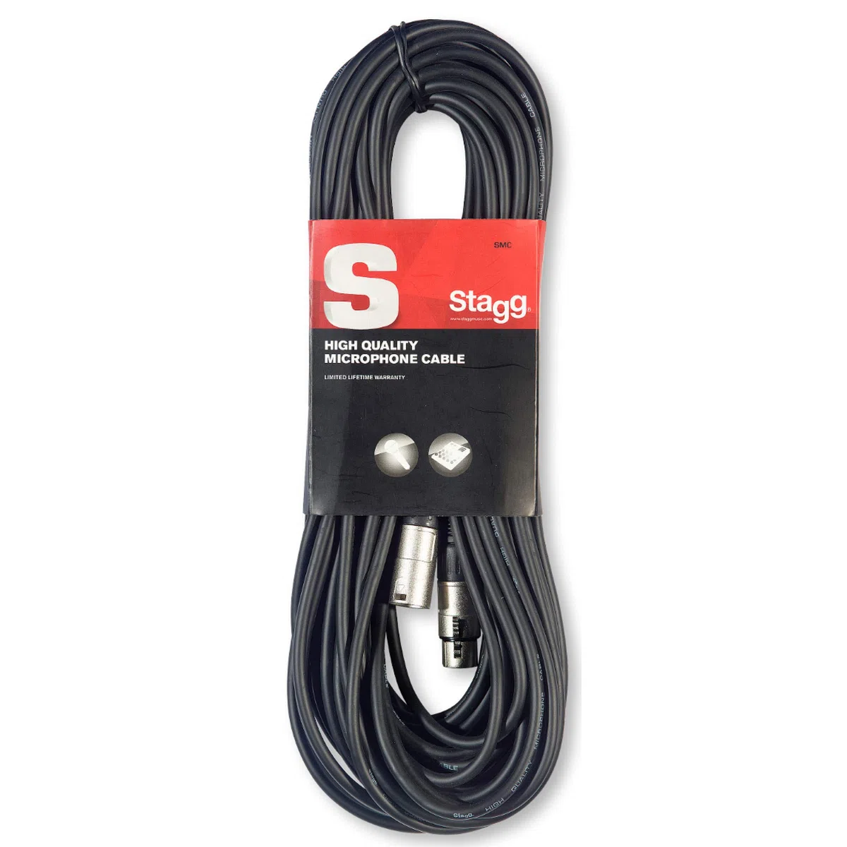 Shure SM58 Dynamisches Gesangsmikrofon mit Nierencharakteristik, pneumatischer Stoßdämpfer & Stagg SMC10 Mikrofon-Kabel 10m, XLR-Buchse-auf-XLR-Stecker
