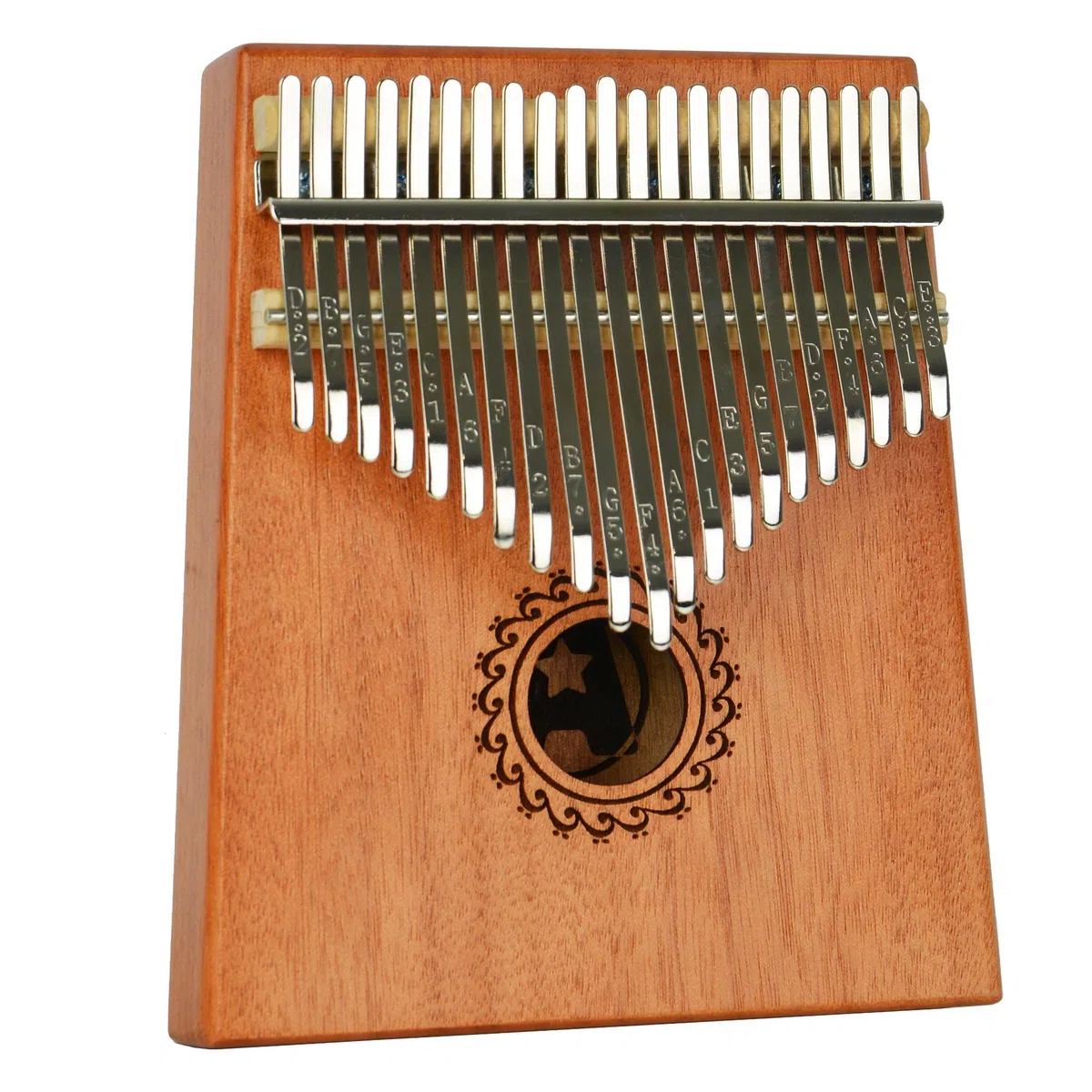 A-Star Kalimba Daumenklavier 21 Tasten Mahagonikorpus inklusive Stimmhammer Spielanleitung Daumenschutz
