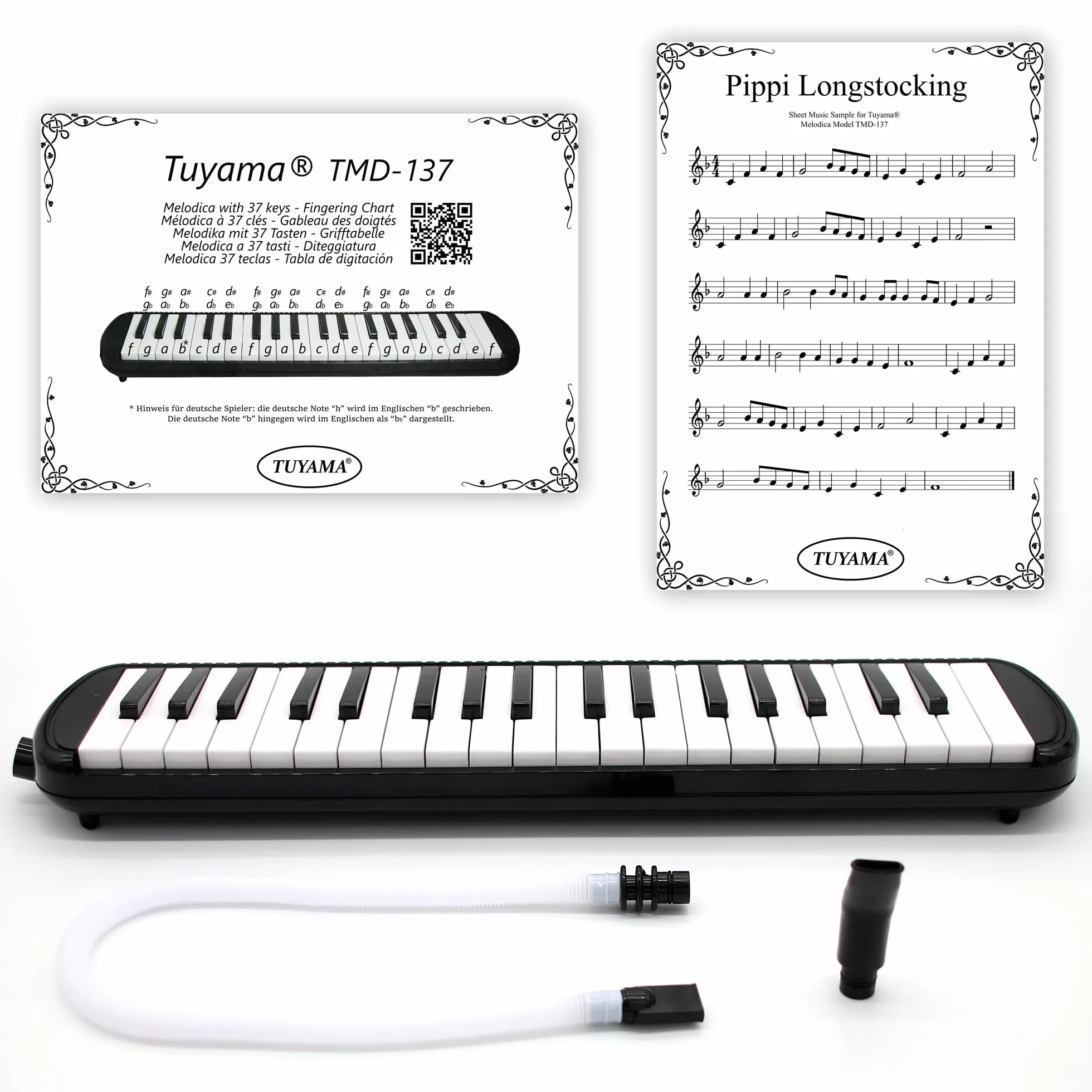 Melodica TMD-137A 37 Tasten mit Mundstück, Mundschlauch, Koffer
