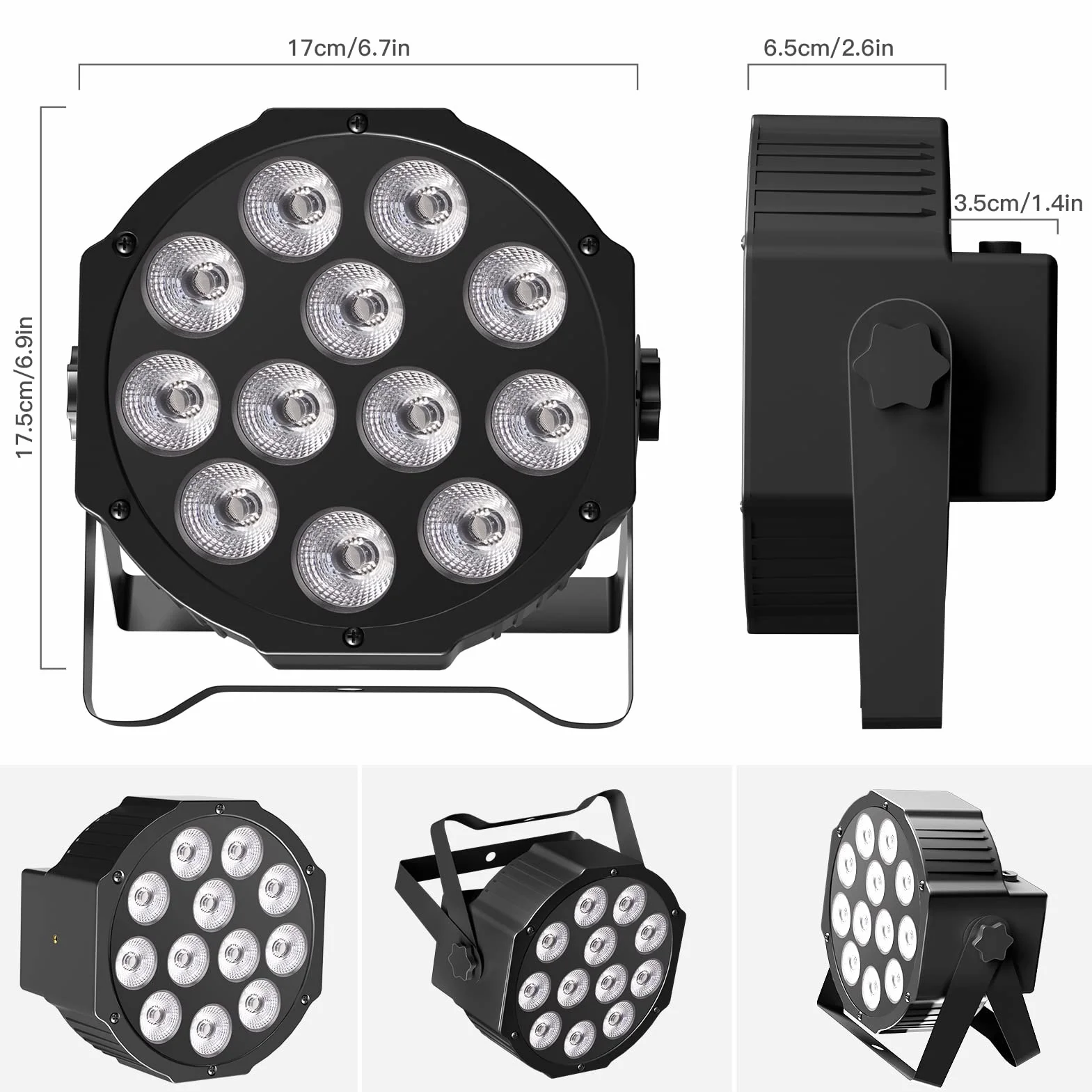 12PCS RGBW LED Par Strahler Akku, 12 LED Bühnenlicht Wiederaufladbar mit Fernbedienung und Timing, Discolicht Partylicht Effektstrahler 8CH für Outdoor Beleuchtung Bühne Hochzeit Weihnachten