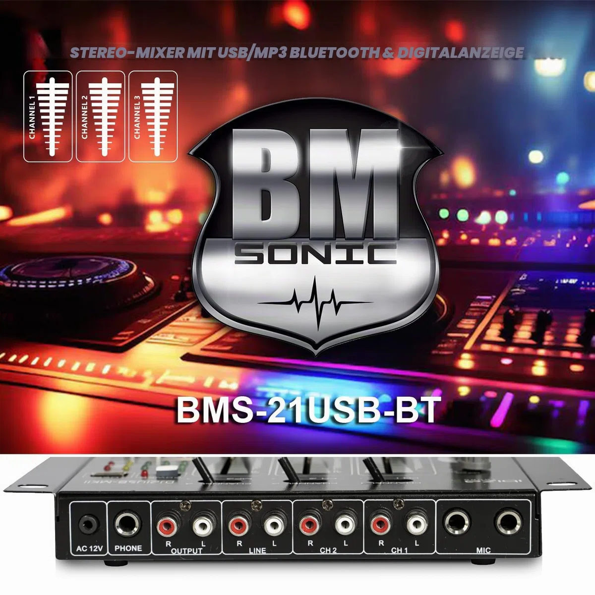 Sound-Set DJ 3400 W Verstärker 2000 W, Lautsprecher 2 x 700 W, Füße, Mischpult, 8 Lichter, Xperformer LED, Kopfhörer Mikrofon