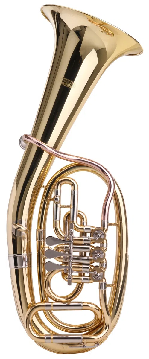 Classic Cantabile TH-38 Tenorhorn Set (Bb-Stimmung, Korpus: Messing, Außenzüge: Neusilber, 3 Drehventile) mit Koffer, Mundstück, Stimmgerät/Metronom und Notenständer