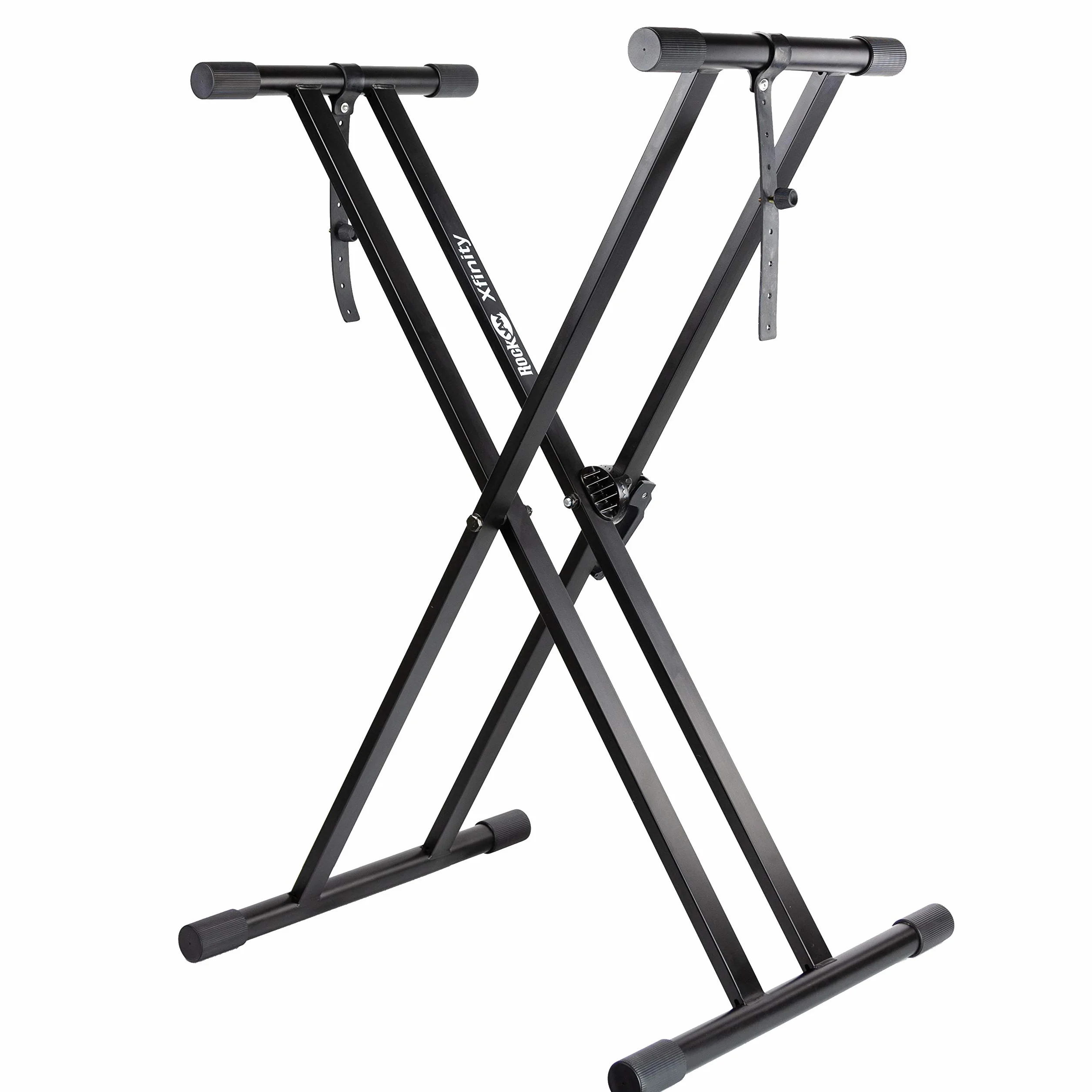 Roland FP-30X Digital Piano, Das extrem beliebte tragbare Piano – Überarbeitet (schwarz) & RockJam Xfinity Doublebraced Pre Assembled Keyboard Stand with Locking Straps
