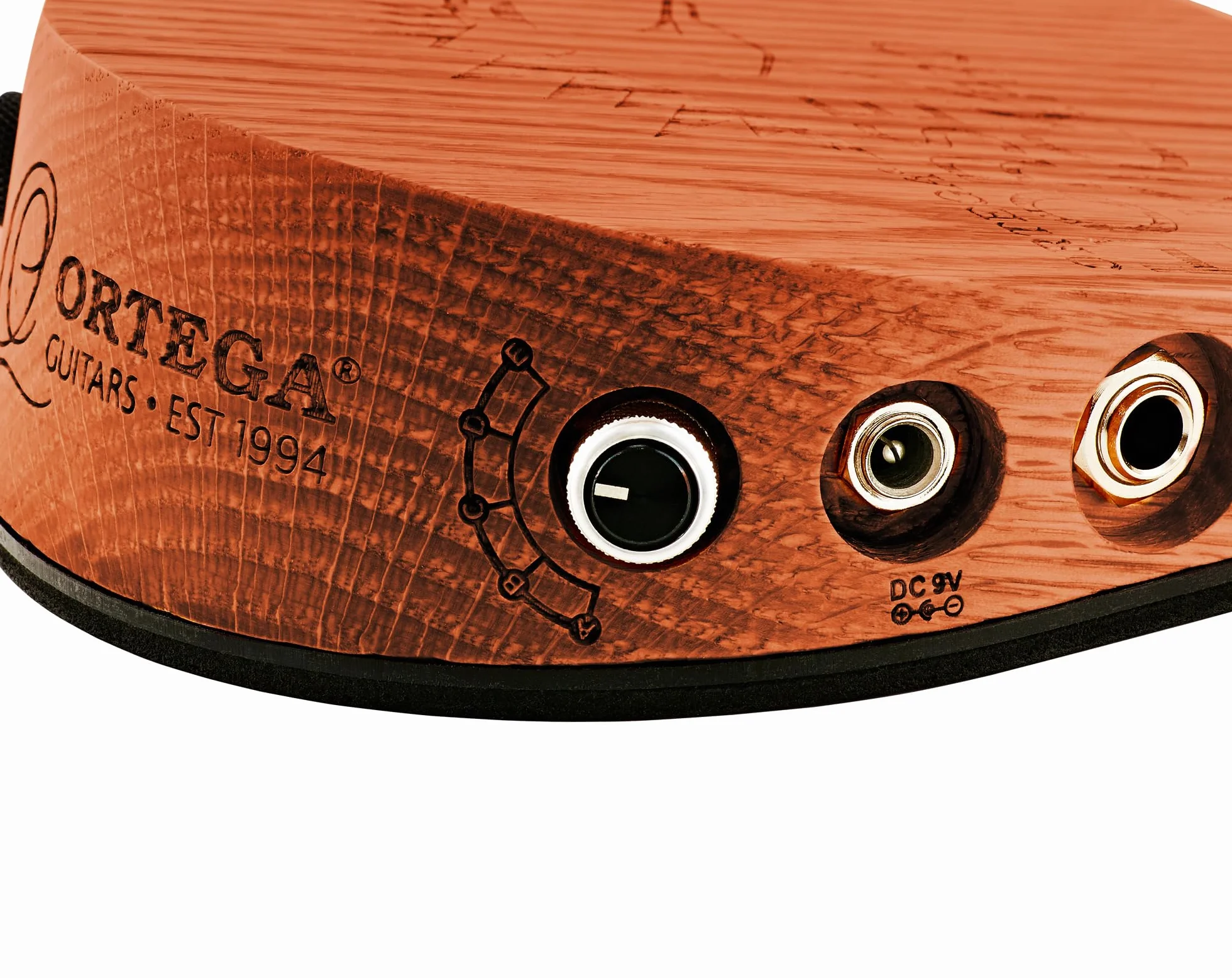 Ortega Guitars Digital Stomp Box – Effektpedal für Gitarristen, Singer, Songwriter – Digitale Percussion Samples – Sapele Holz, Natur (HORSEKICKPRO)