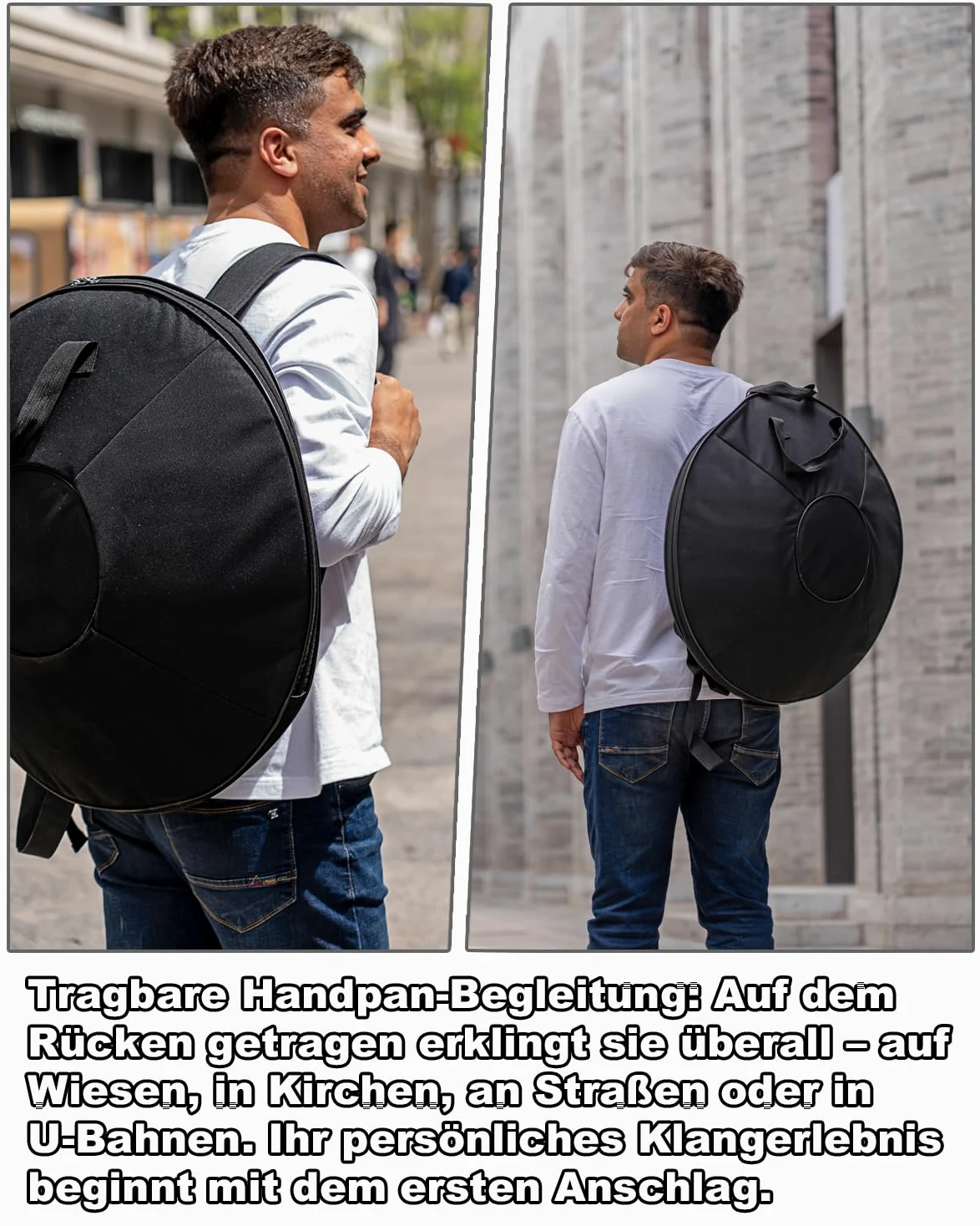 Handpan Drum Instrument 22 Zoll (55 cm) 10 Töne, 440 Hz D Minor handtrommel Music, Generates Meditation Sounds with Hand Pan, Ideal Handpan Instrument for Beginners