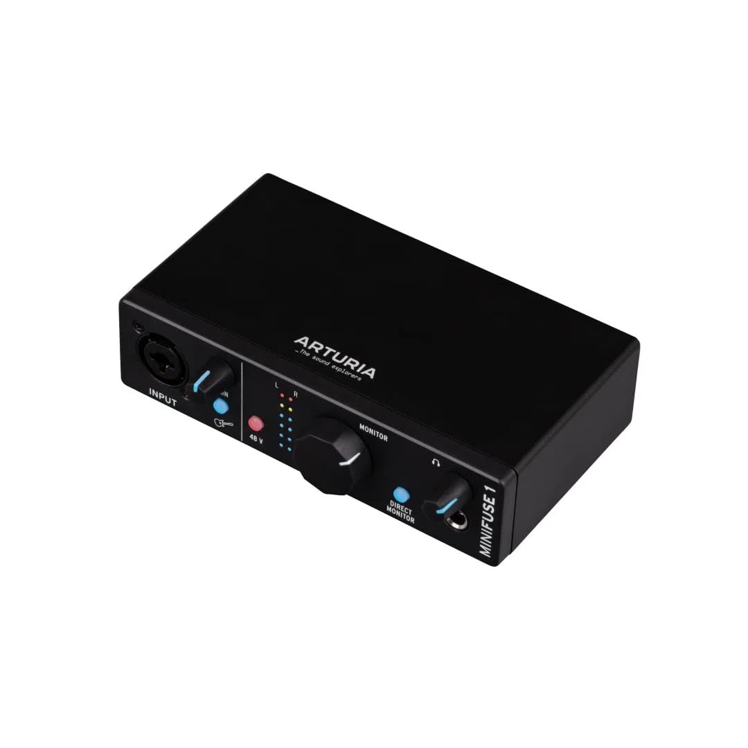 Arturia - MiniFuse 1 - Kompaktes USB-Audio-Interface mit Kreativer Software für Hochwertige Aufnahmen, Produktion, Podcasting, Gitarre - Schwarz