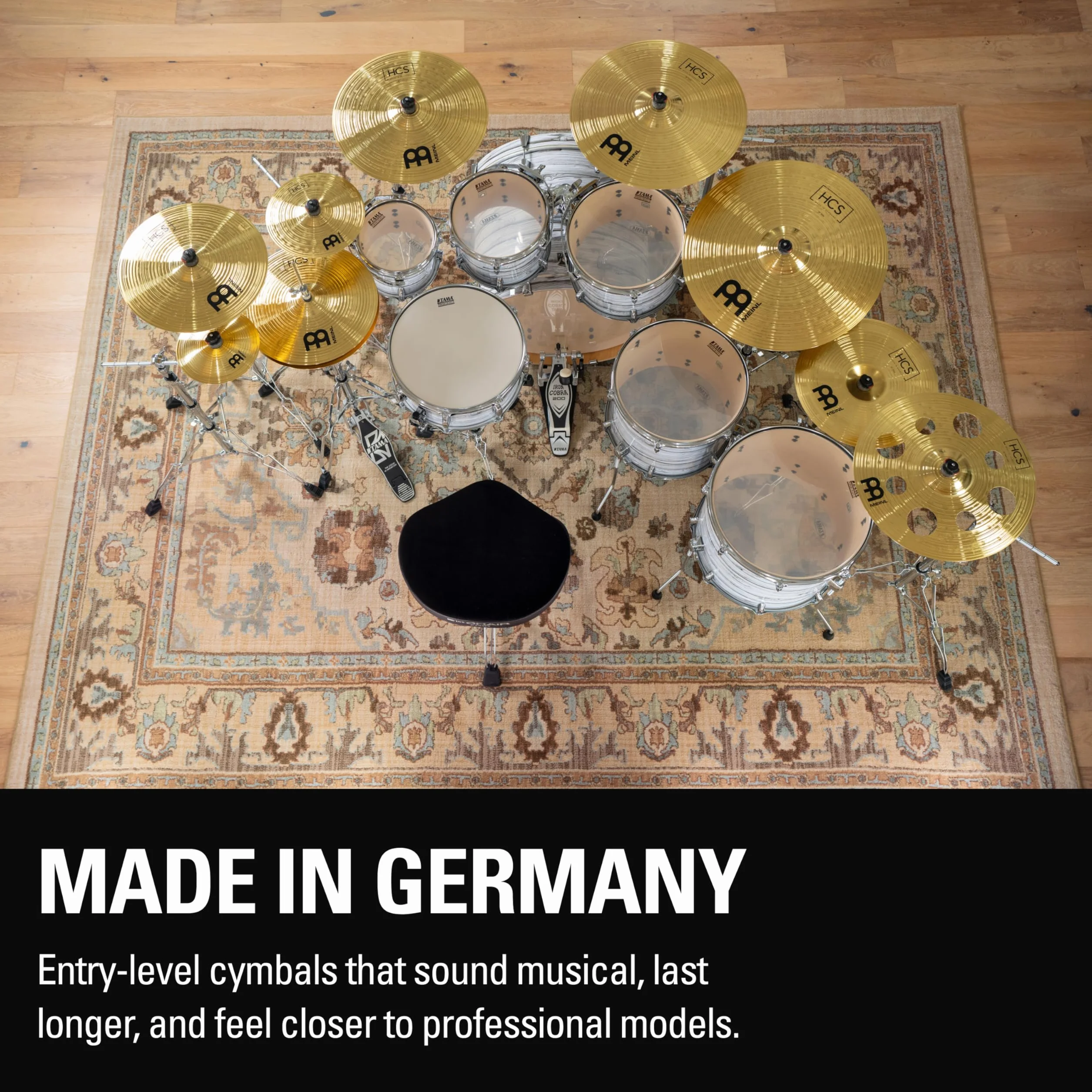 Meinl Cymbals HCS Big Bell Ride — 18 Zoll (Video) Schlagzeug Becken (45,72cm) Messing, Traditionelles Finish (HCS18BBR)