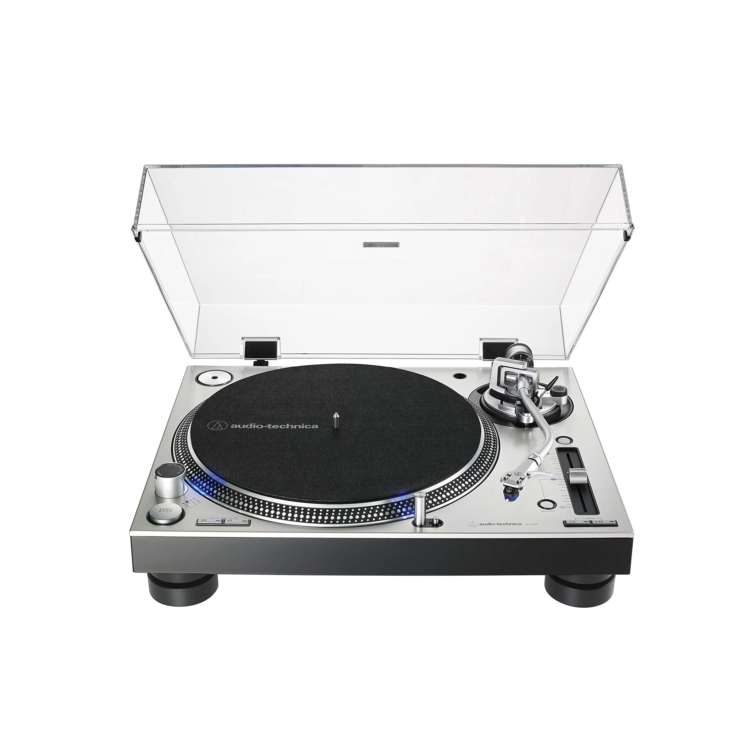 Audio-Technica AT-LP140XP Professioneller Plattenspieler mit Direktantrieb, Silber