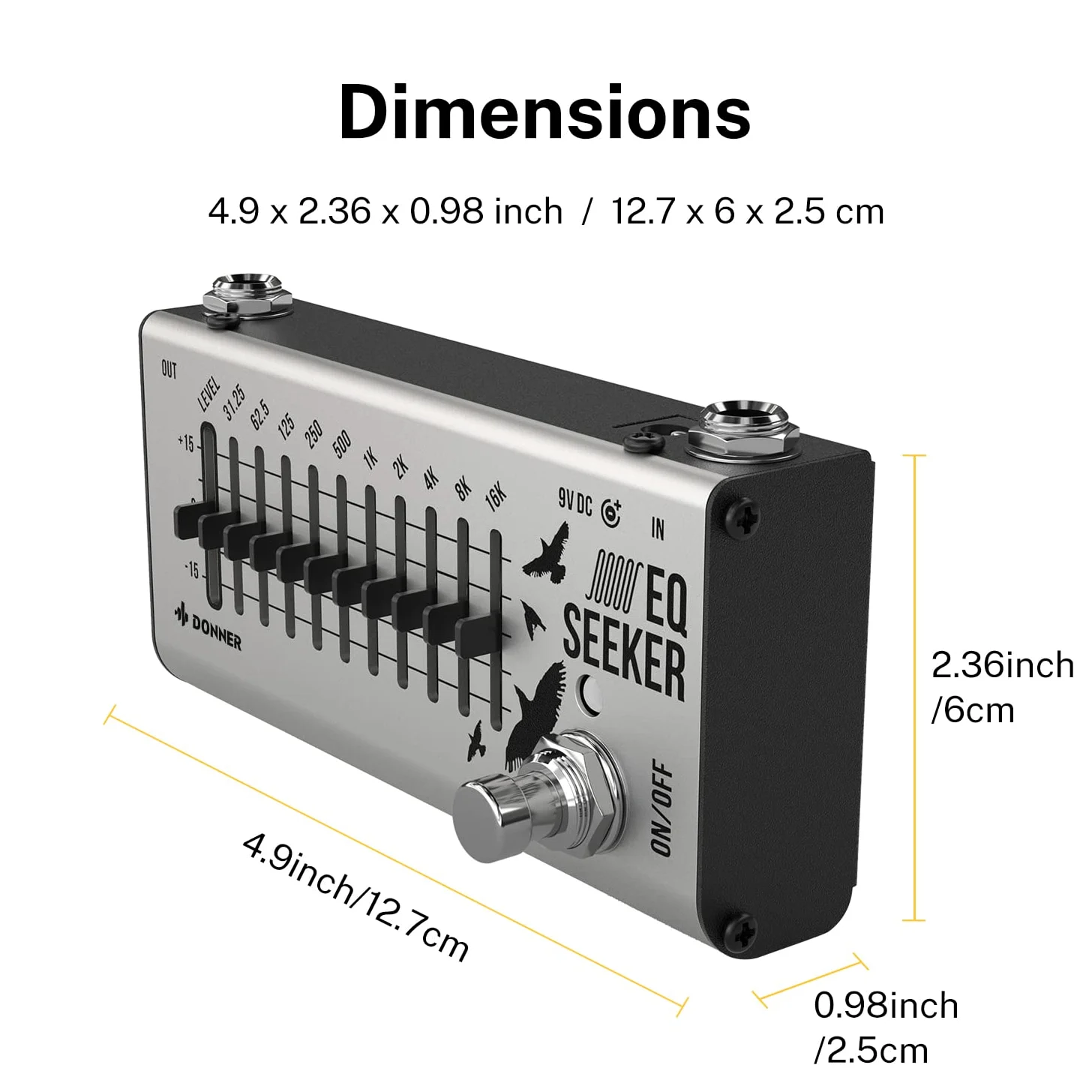 Donner EQ-Pedal, 10-Band Equalizer Pedal, EQ-Seeker für Gitarre und Bass, True Bypass