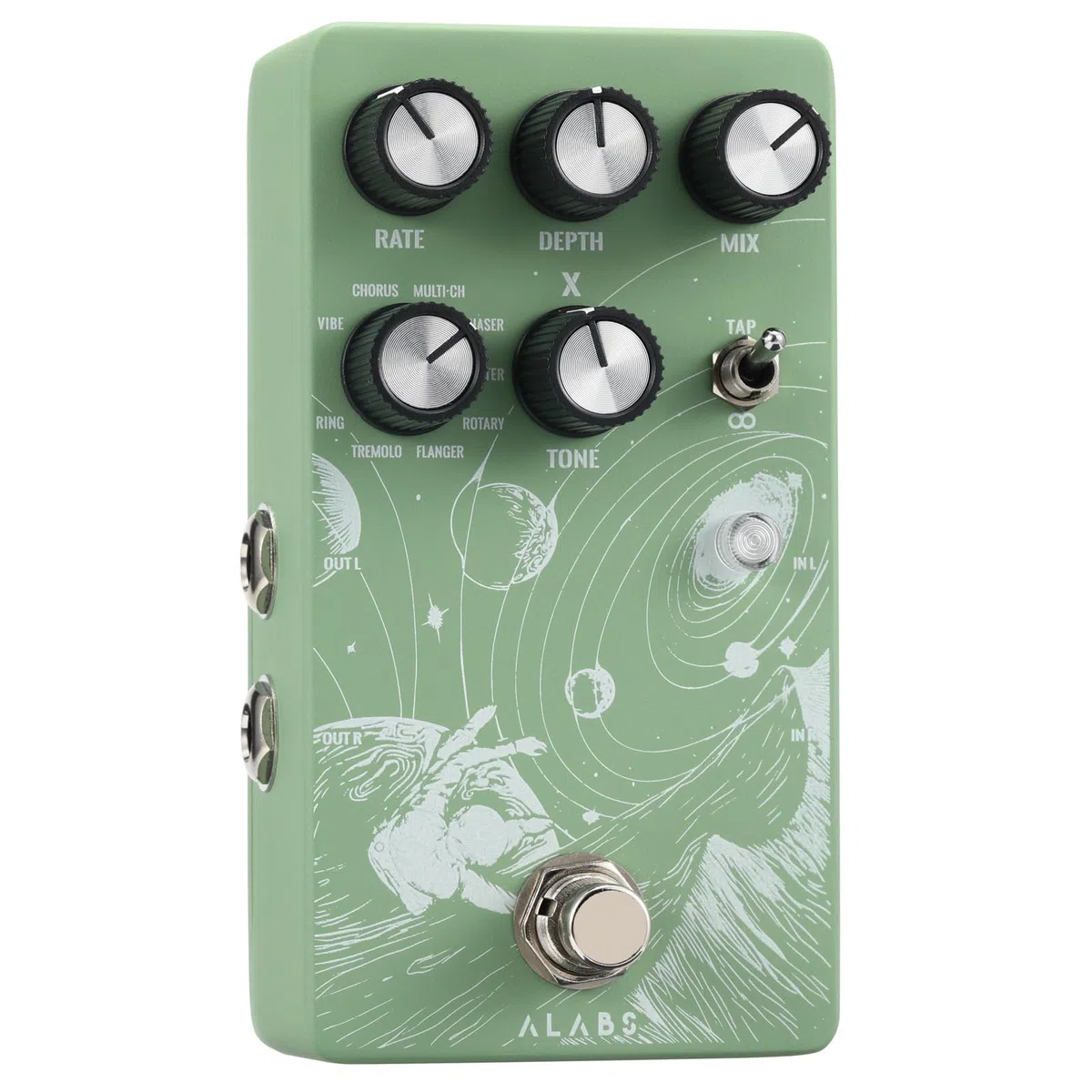 ALABS NOVADRIFT Modulation Pedals Für E Guitar, Gitarren Pedal mit 9 Stereo Mod Effects, Effektgerät - Analog Dry Through,Tap Tempo,True Bypass,Multi-Expression Control