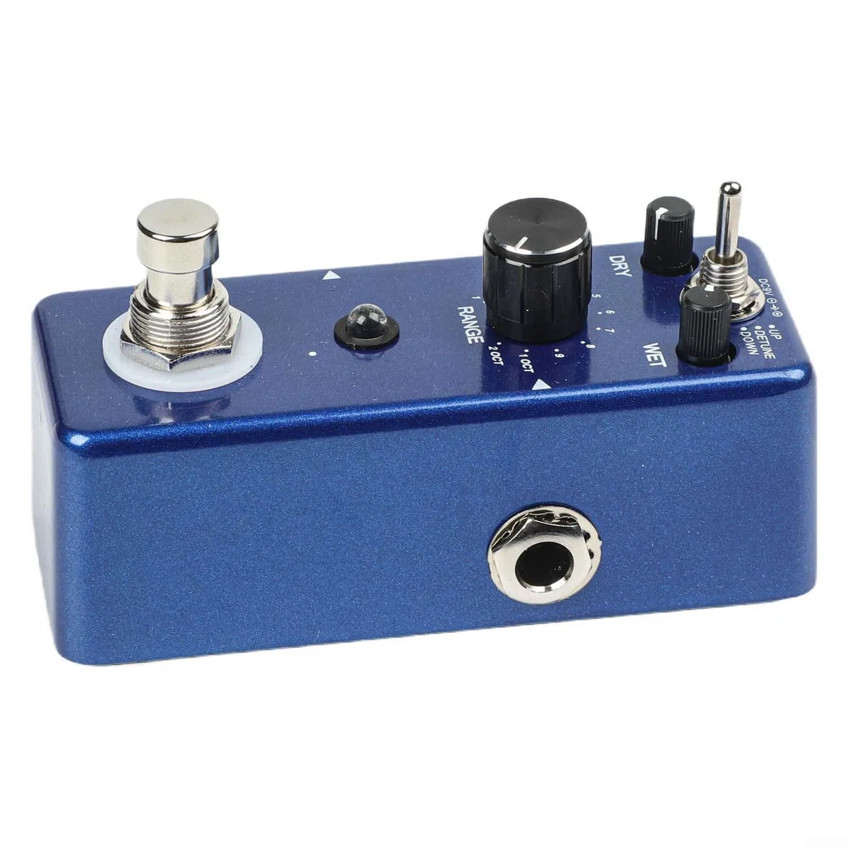 Rowin LEF-3807 Gitarren-Harmonizer-Pedal, digitaler Pitch-Shifter-Effekt mit Detune-Modus, polyphoner Stimmenchorus, True Bypass, Zinklegierung, Gehäuse für E-Gitarre, Blau