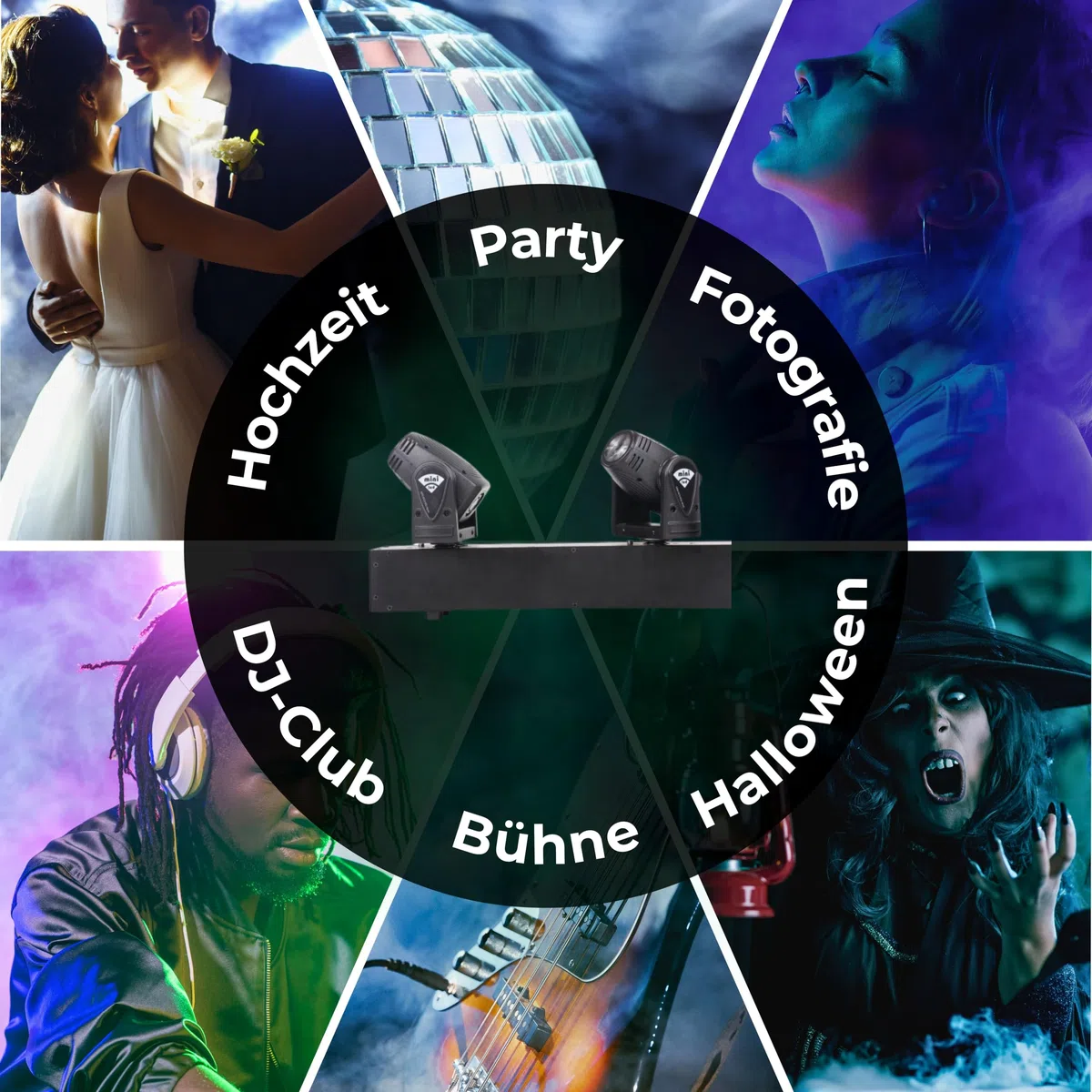 ETEC Professional LED Quad Moving Head BEAM BAR RGBW – Disco Party Effekt, RGBW DMX, Veranstaltung Bühnenbeleuchtung Licht, Show DJ Farbmischung