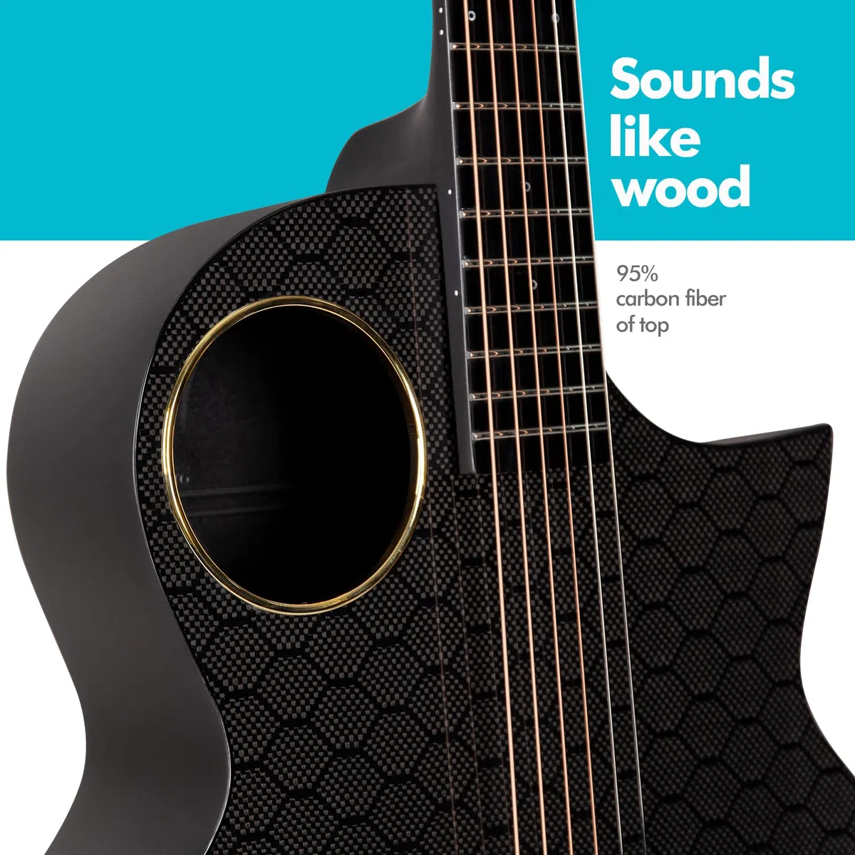 Enya Elektro-Akustische Gitarren 41" Set - X4 Pro Gitarren aus Kohlefaser Smarte Gitarre mit Integrierte Effekte/Lautsprecher/eingebautes Stimmgerät für Erwachsene（Cutaway/Schwarz）