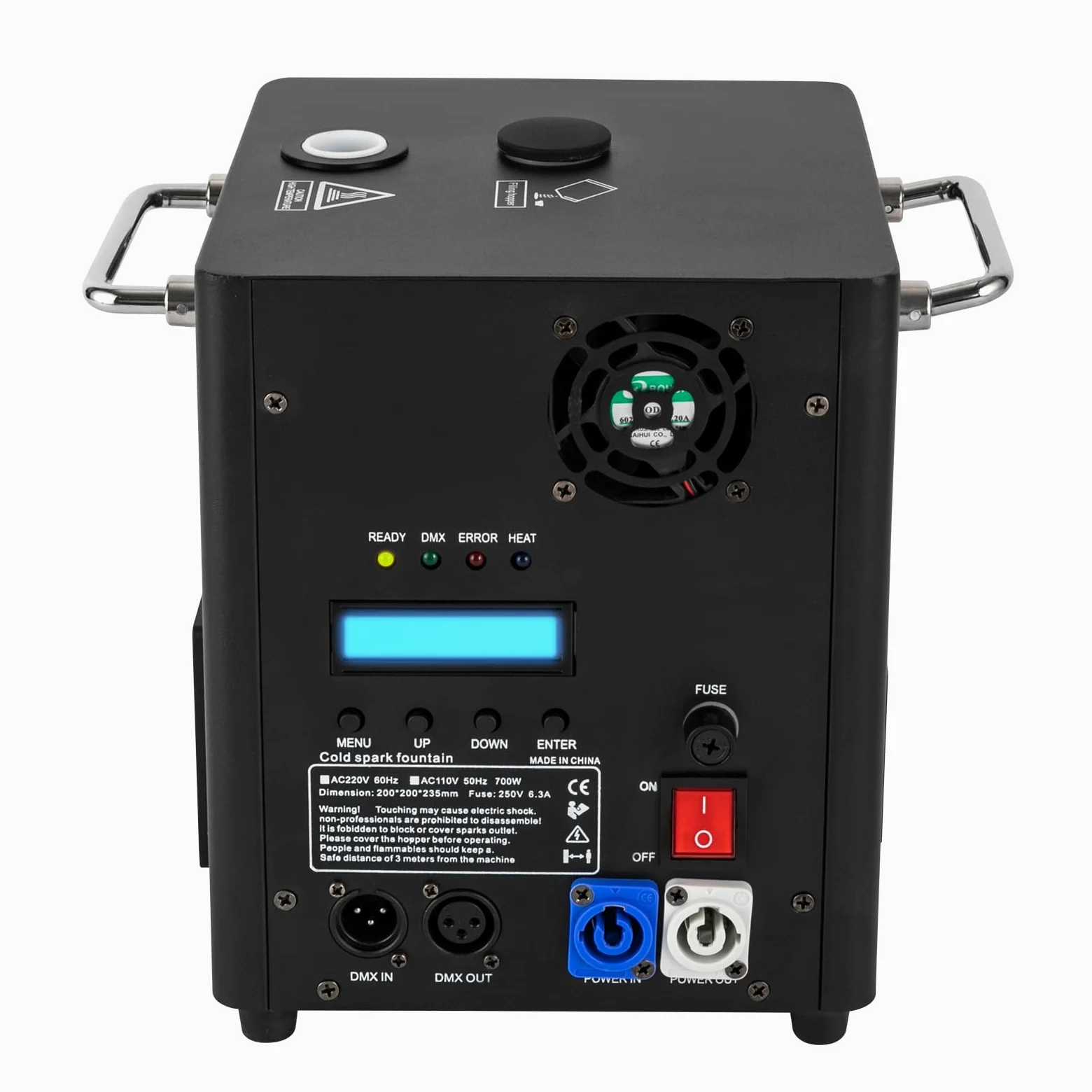 Pyrotechnikmaschinen 700W - BüHneneffekt Spark Machine Sparking Effekt mit Fernbedienung Cold Spark Feuerwerksmaschine DMX Sparkular Funkenmaschine für Bar Party