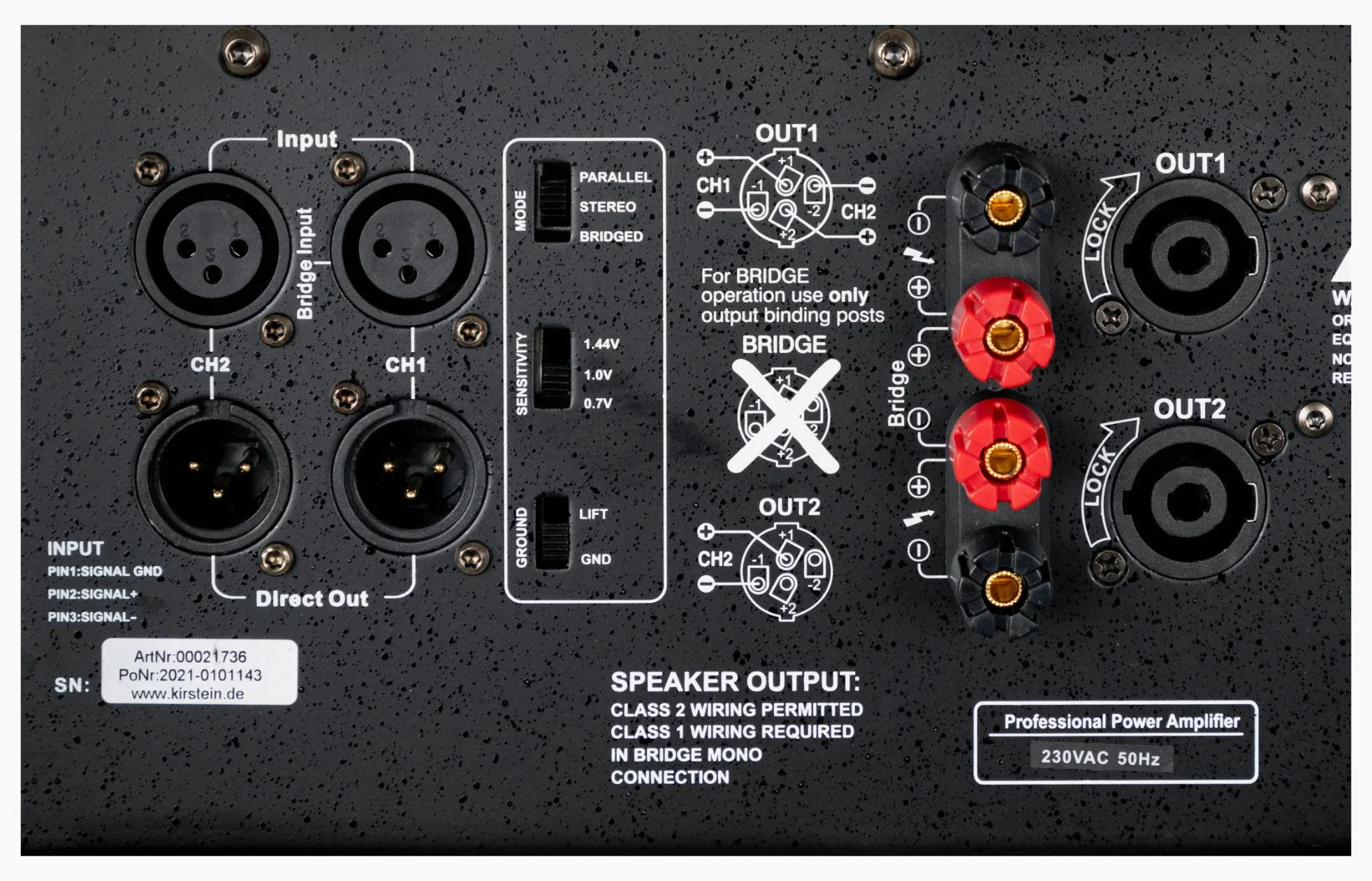 Pronomic XA-1400 Endstufe - Stereo-Leistungsverstärker mit 2x 3000 Watt an 2 Ohm - Lüfter automatisch gesteuert - 2 x XLR Eingang 2 x XLR parallel Ausgang und Schutzschaltungen - Schaltungstype H