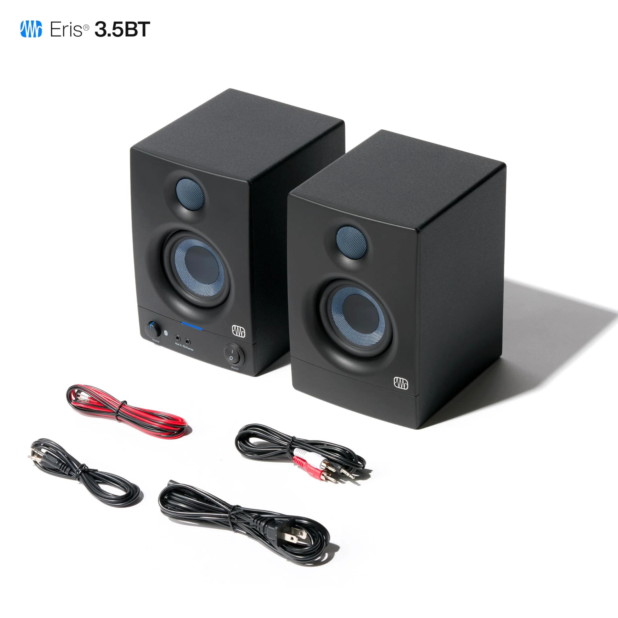 PreSonus Eris 3.5BT Gen 2, 3,5" Studiomonitore - Aktivlautsprecher für Multimedia, Gaming, hochwertige Studio-Musikproduktion mit Bluetooth, 50 W Leistung, Schwarz