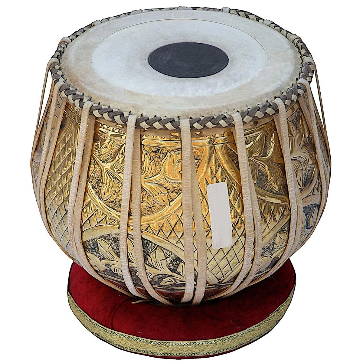 SAI MUSICAL Tabla Set, 3,5 kg Designer Golden Brass Bayan, Sheesham Tabla Dayan, Professionelle Trommeln, gepolsterte Tasche, Buch, Hammer, Kissen, Hülle